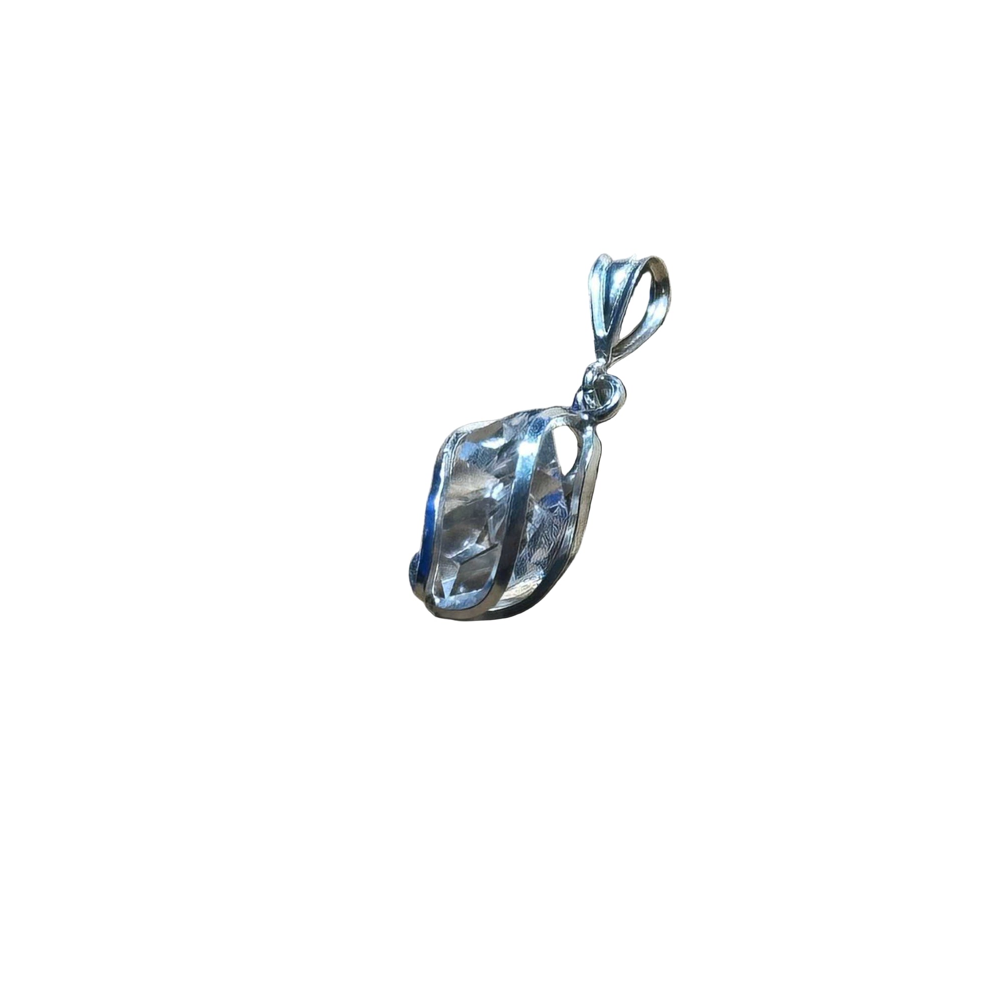 Herkimer Diamond Spiral Cage Pendant – High Vibration Quartz Crystal Jewelry