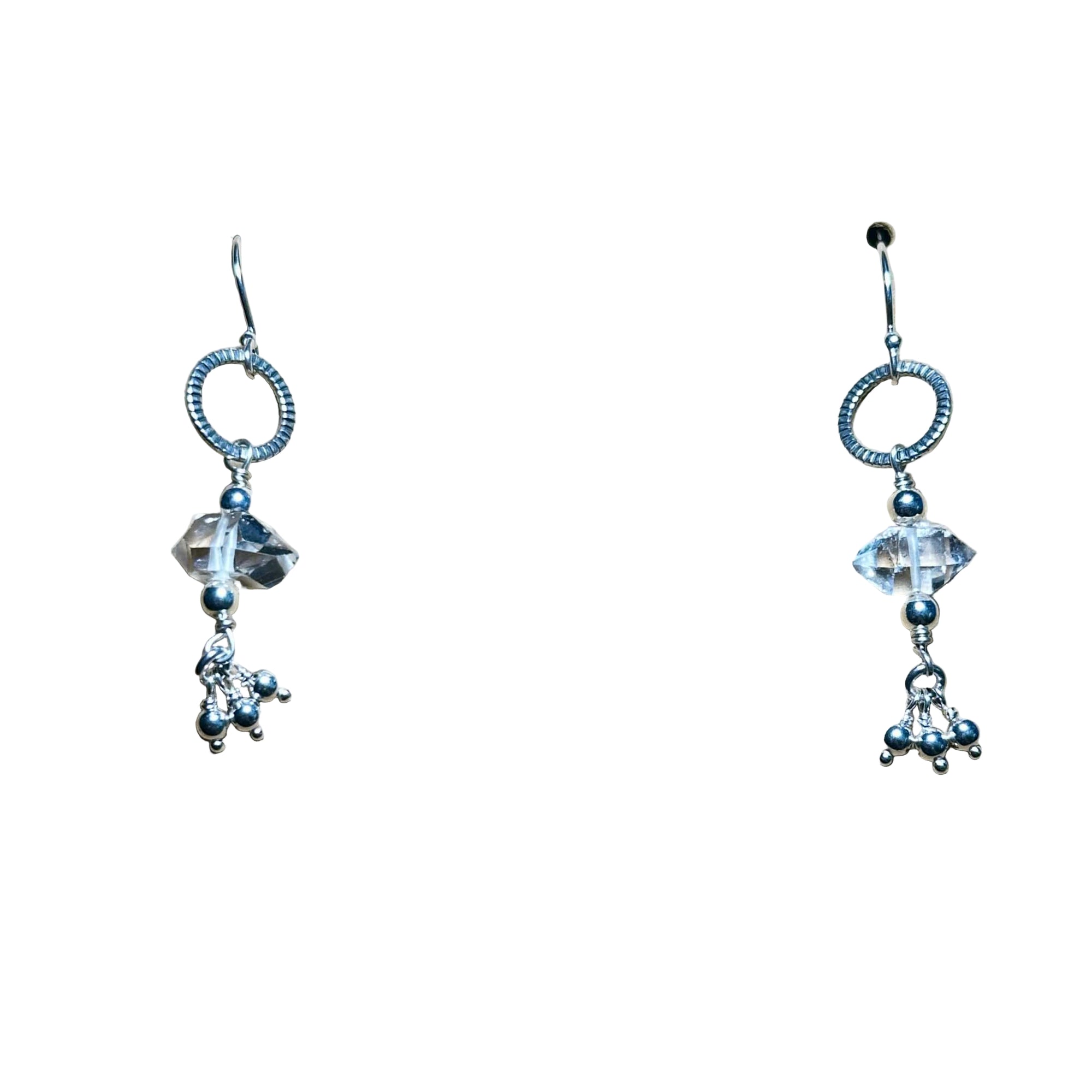 Herkimer Dangle Bertoni Earrings - Sterling Silver