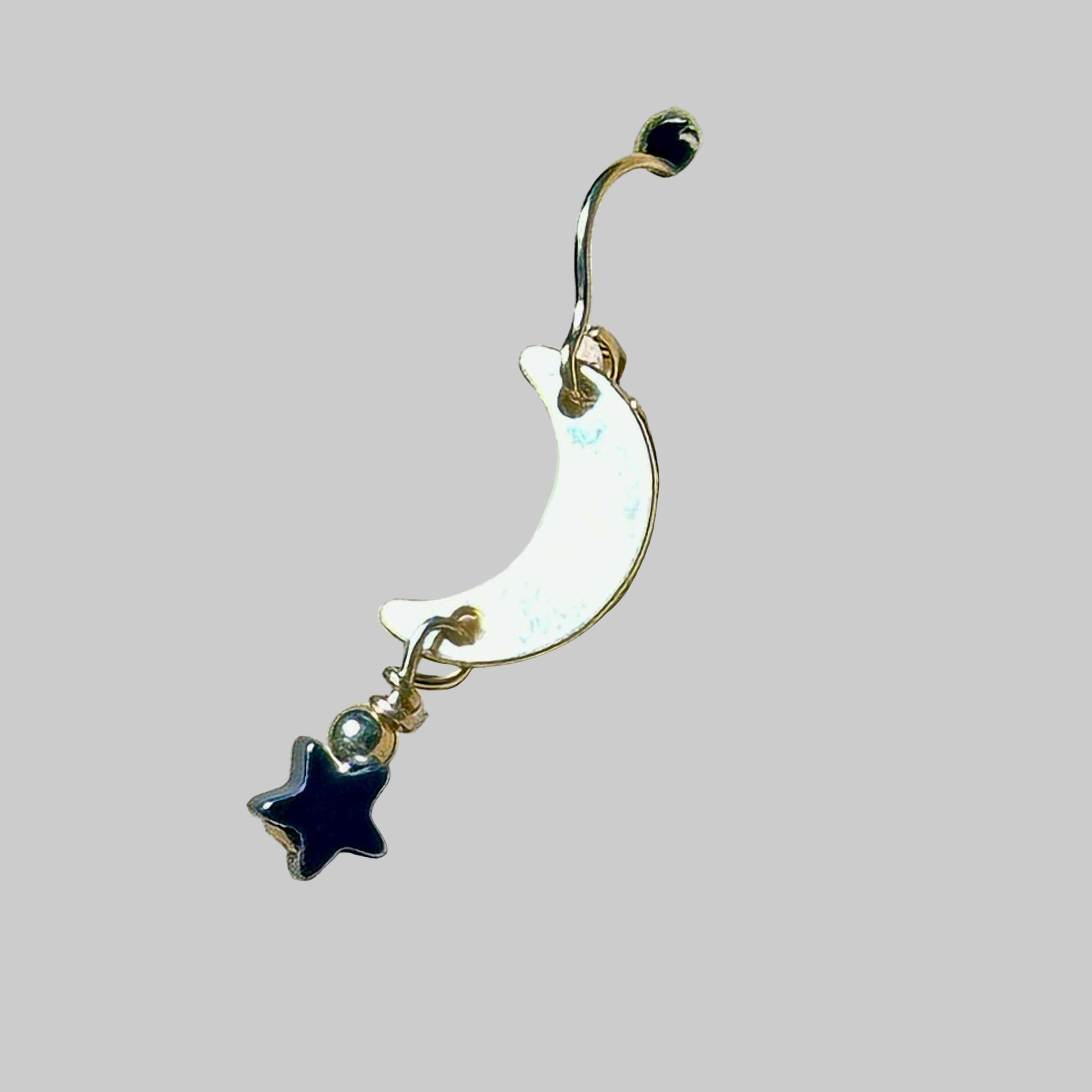 Moon Hematite Star Bertoni Earrings - Gold Filled Sterling Silver