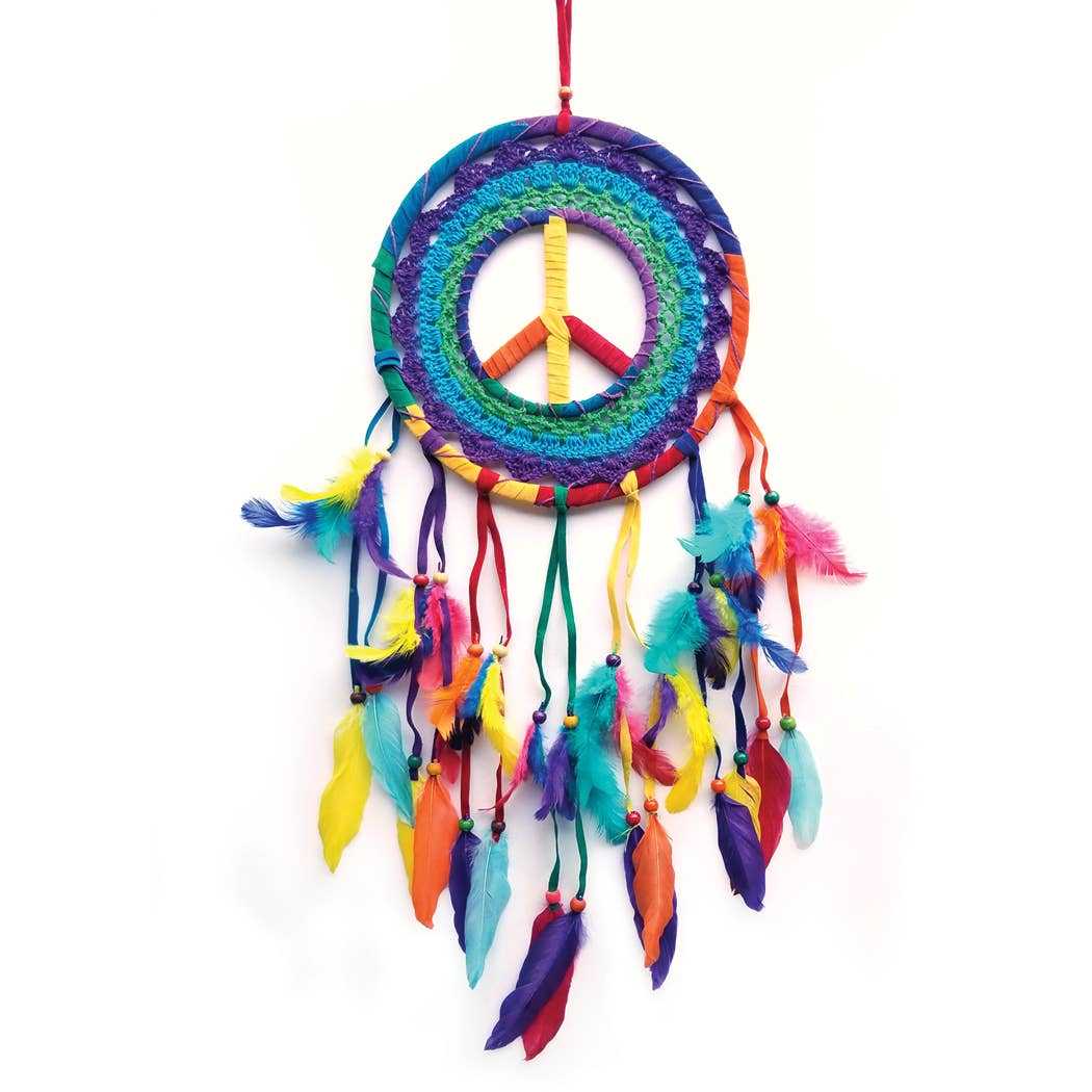 Rainbow Peace Symbol Dream Catcher