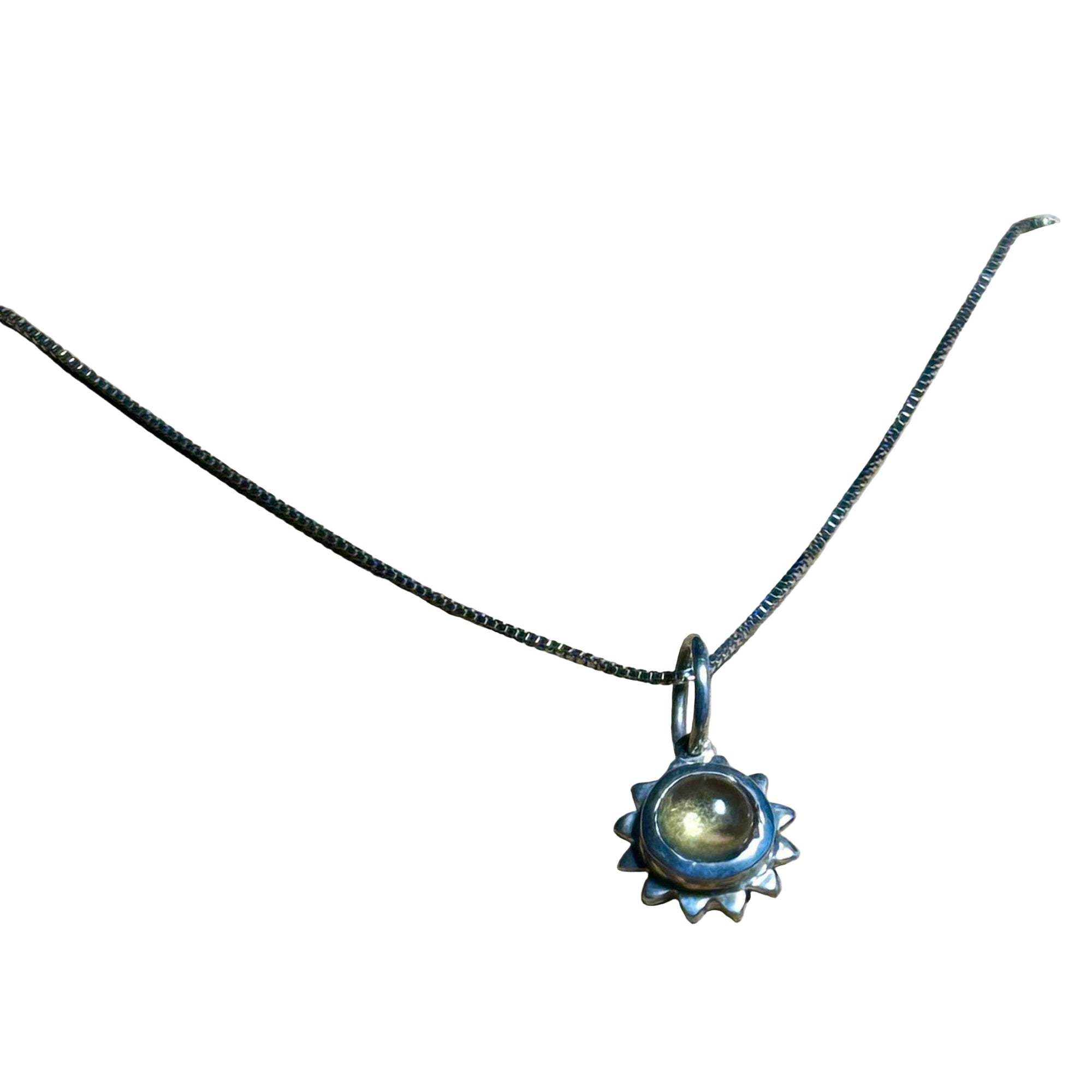 Bertoni 18" Sterling Silver 8mm Citrine Sun Pendant Necklace – Joy & Abundance Crystal Jewelry