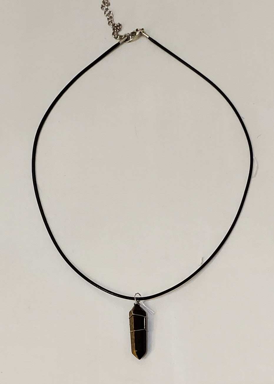 Tiger Eye Wire Wrapped Point Pendant