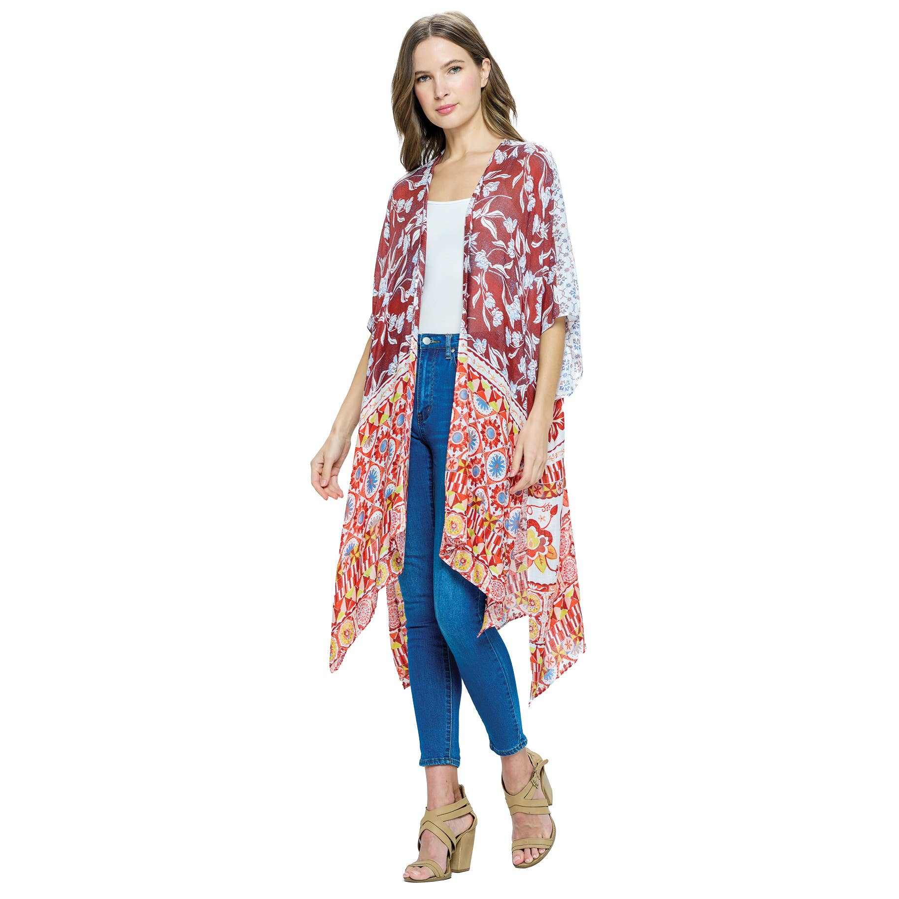 Bohemian Floral Kimono Cover Up