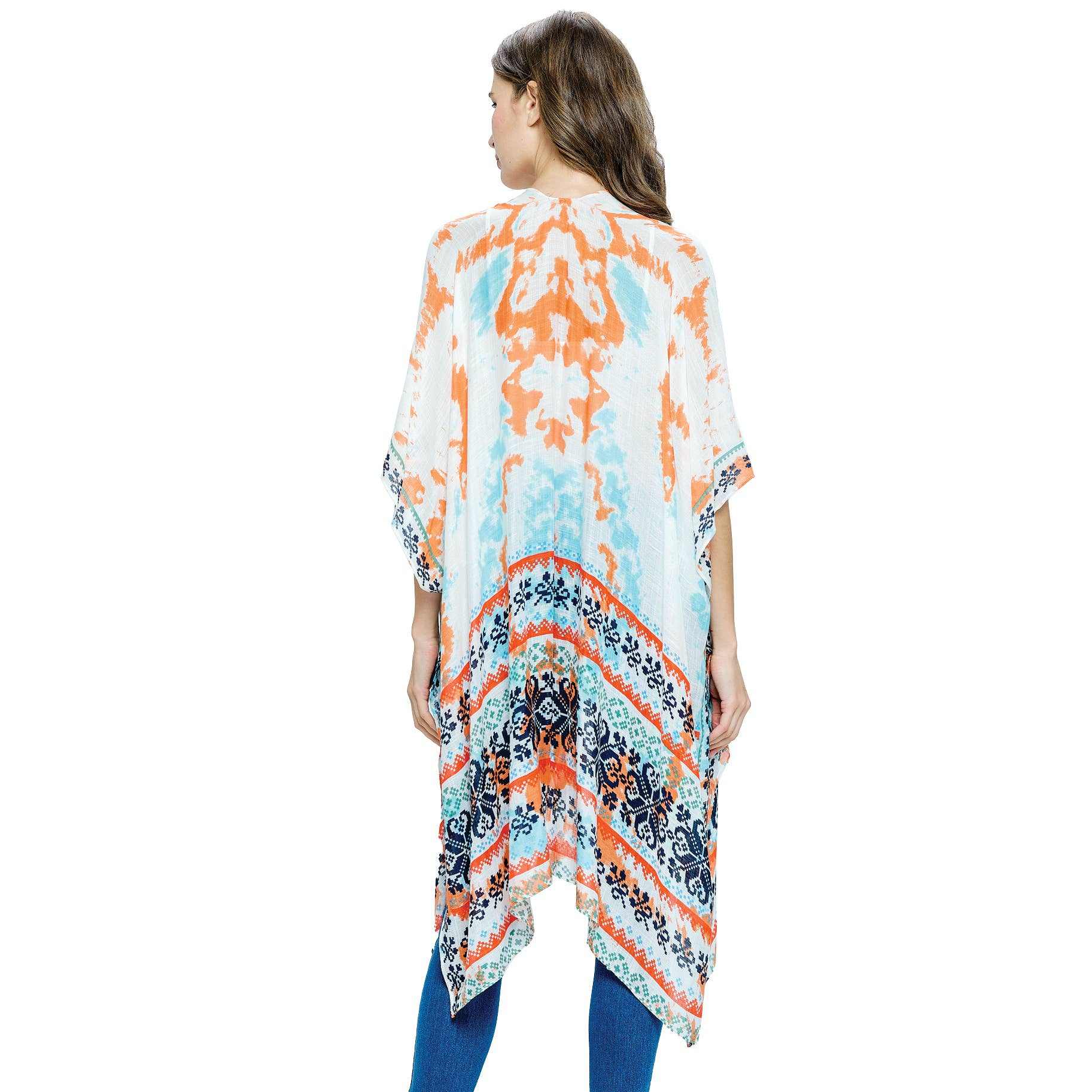 Bohemian Tie-Dye Kimono Cover Up