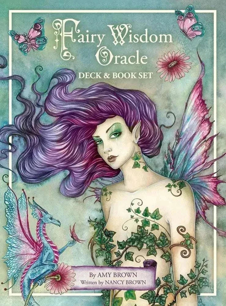 Fairy Wisdom Oracle Deck and Book Set featuring mystical fairy artwork and spiritual guidance by Amy Brown.