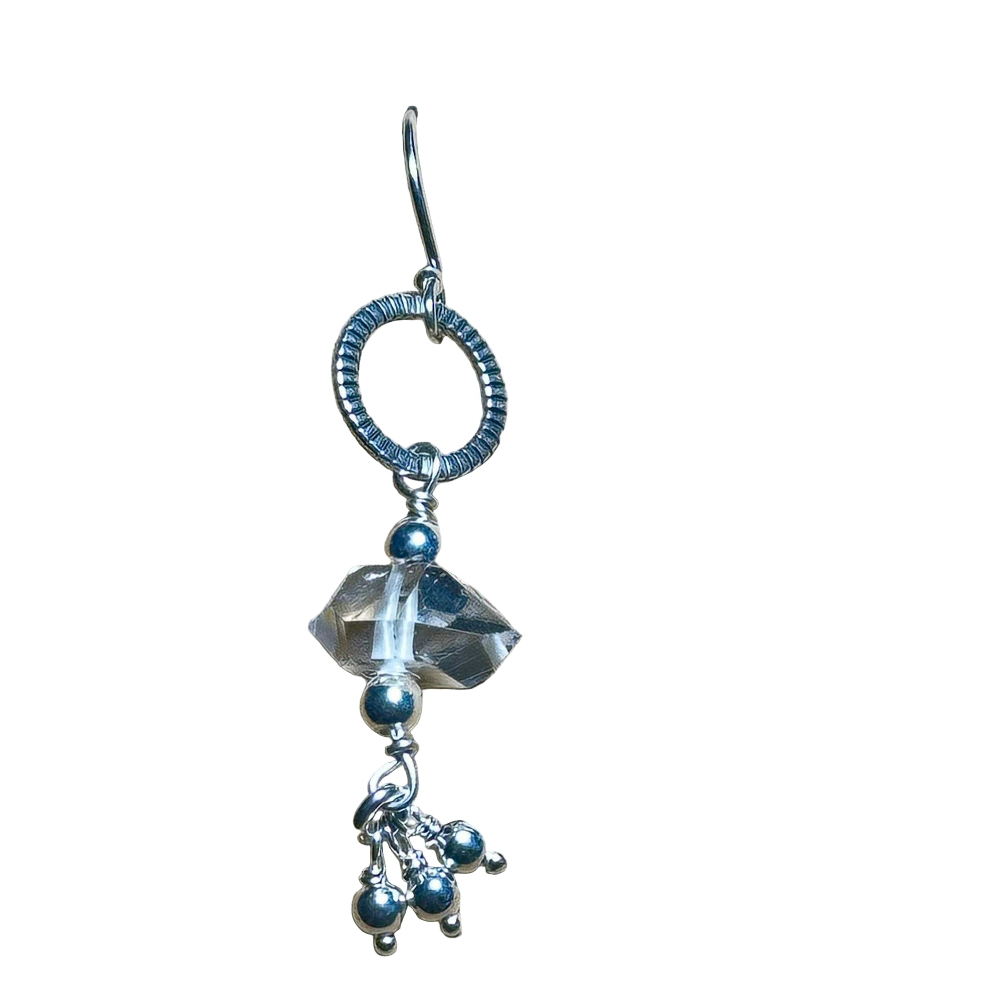 Herkimer Dangle Bertoni Earrings - Sterling Silver