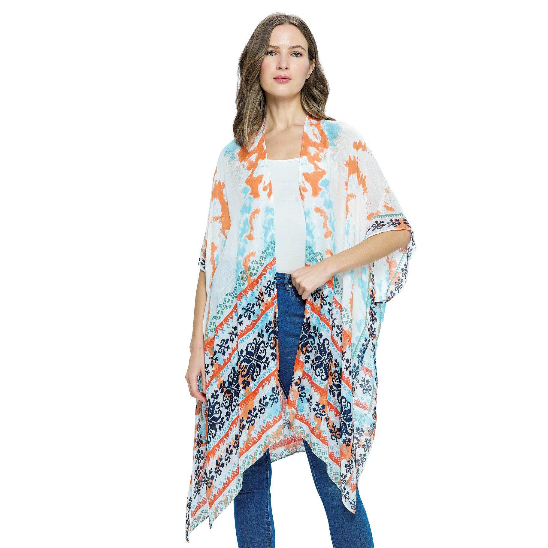 Bohemian Tie-Dye Kimono Cover Up