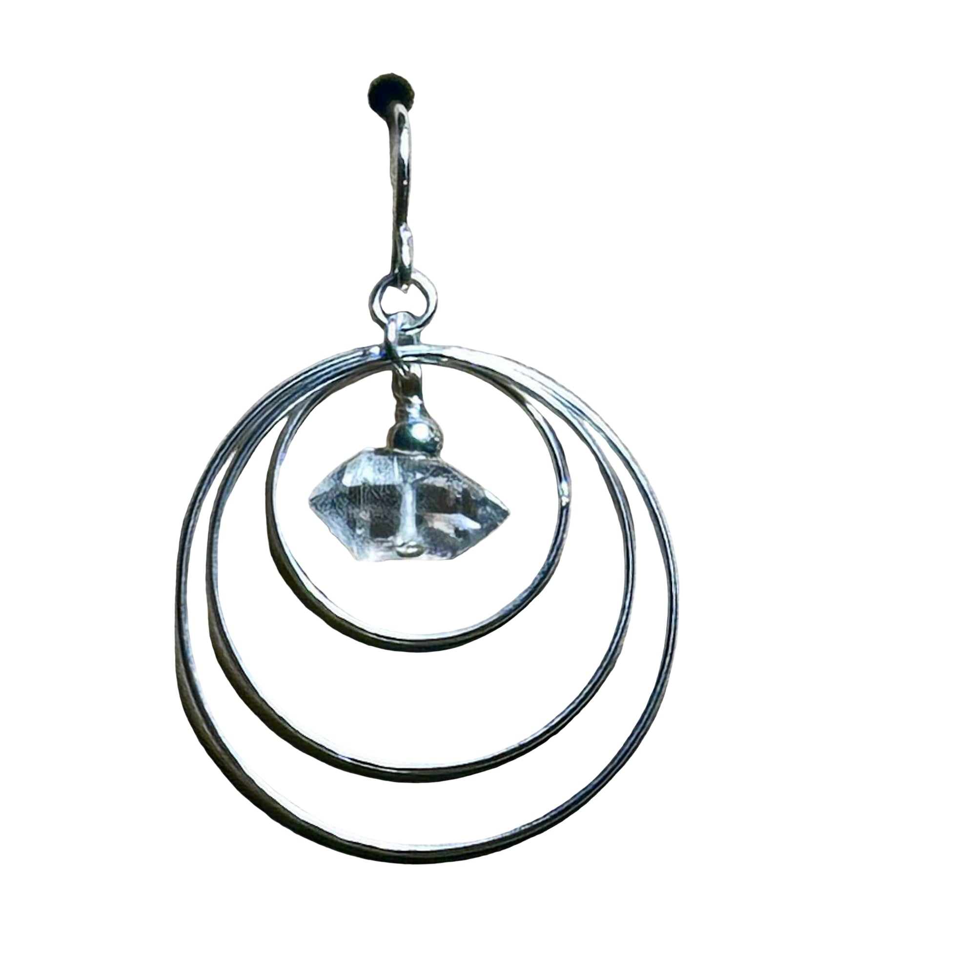Herkimer Hoop Mobile Bertoni Earrings - Sterling Silver