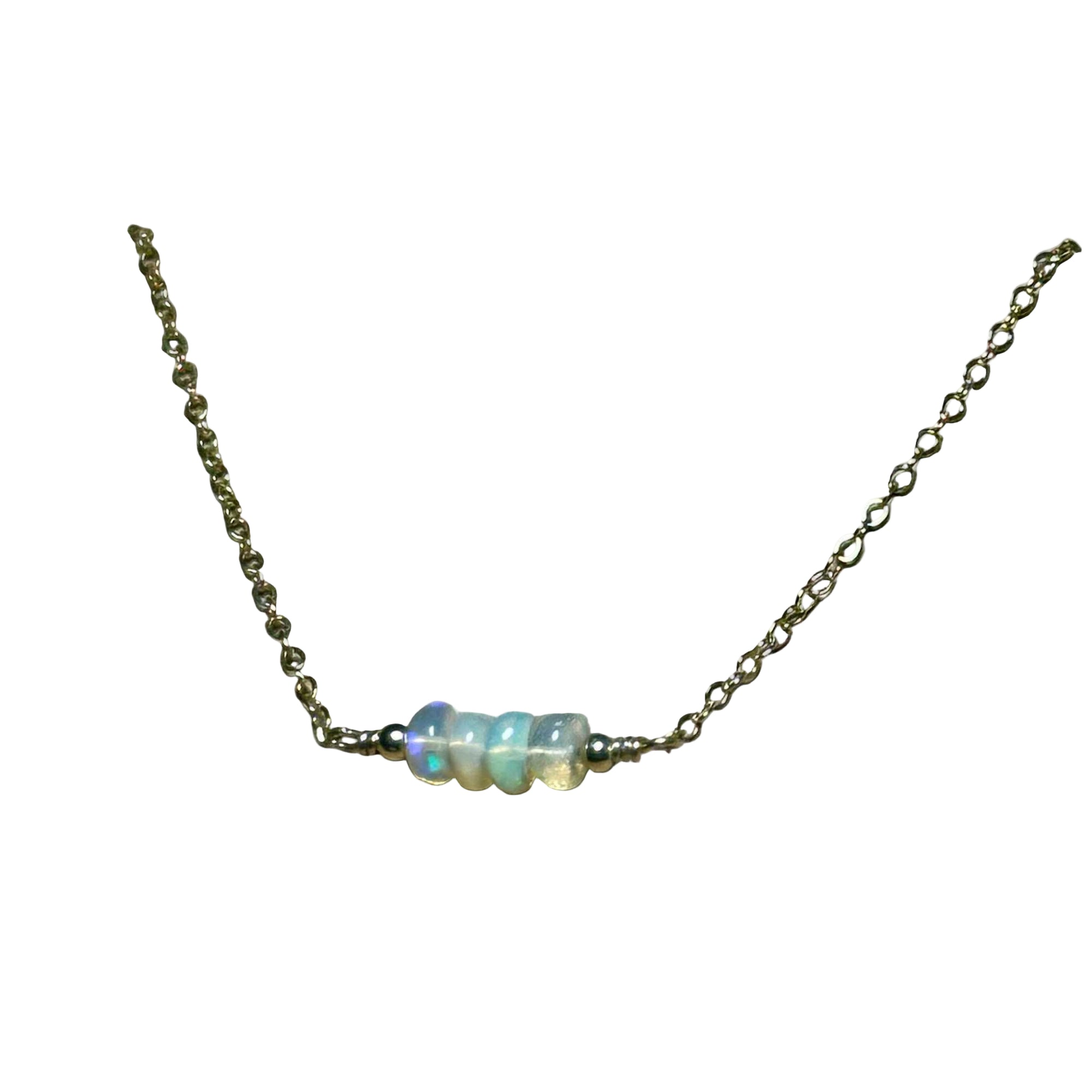 Bertoni Gold-Filled October Birthstone Necklace – Opal Healing Crystal Jewelry