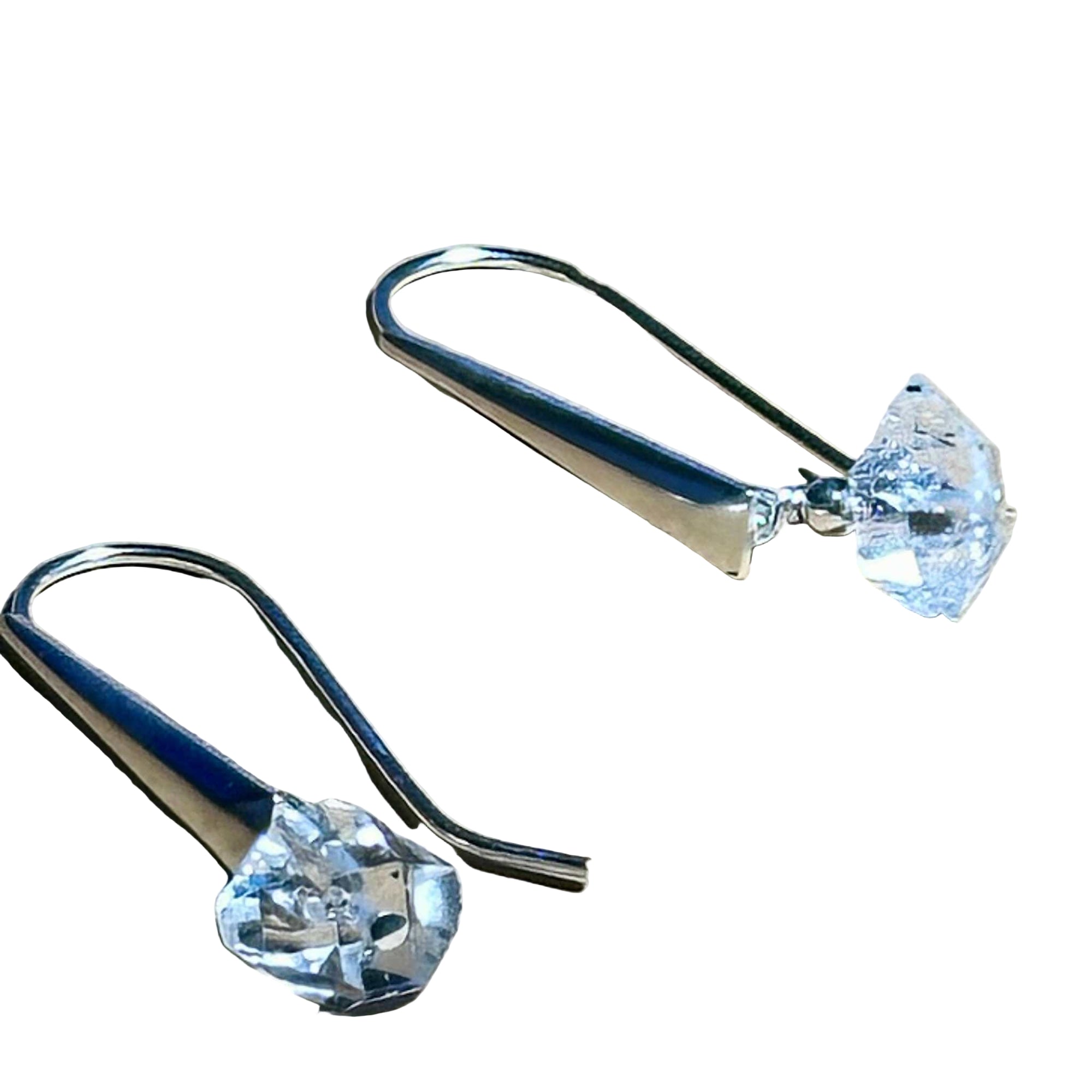 Simple Herkimer Diamond Bertoni Earrings - Sterling Silver