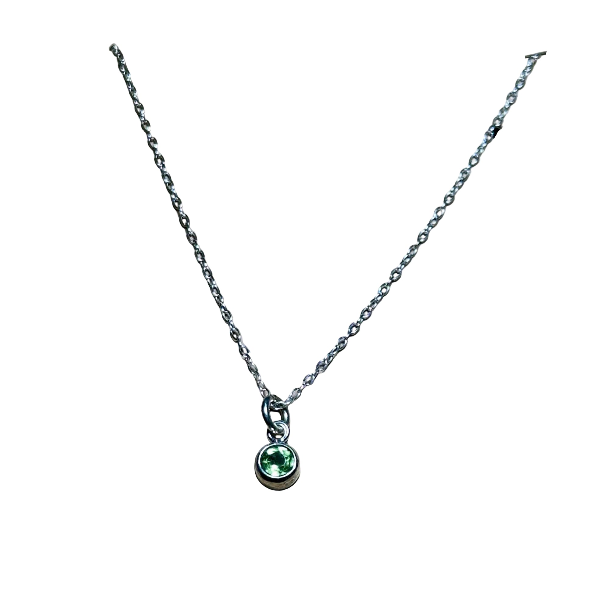 Bertoni 16" 8mm Peridot Charm Necklace – Stone of Renewal & Abundance