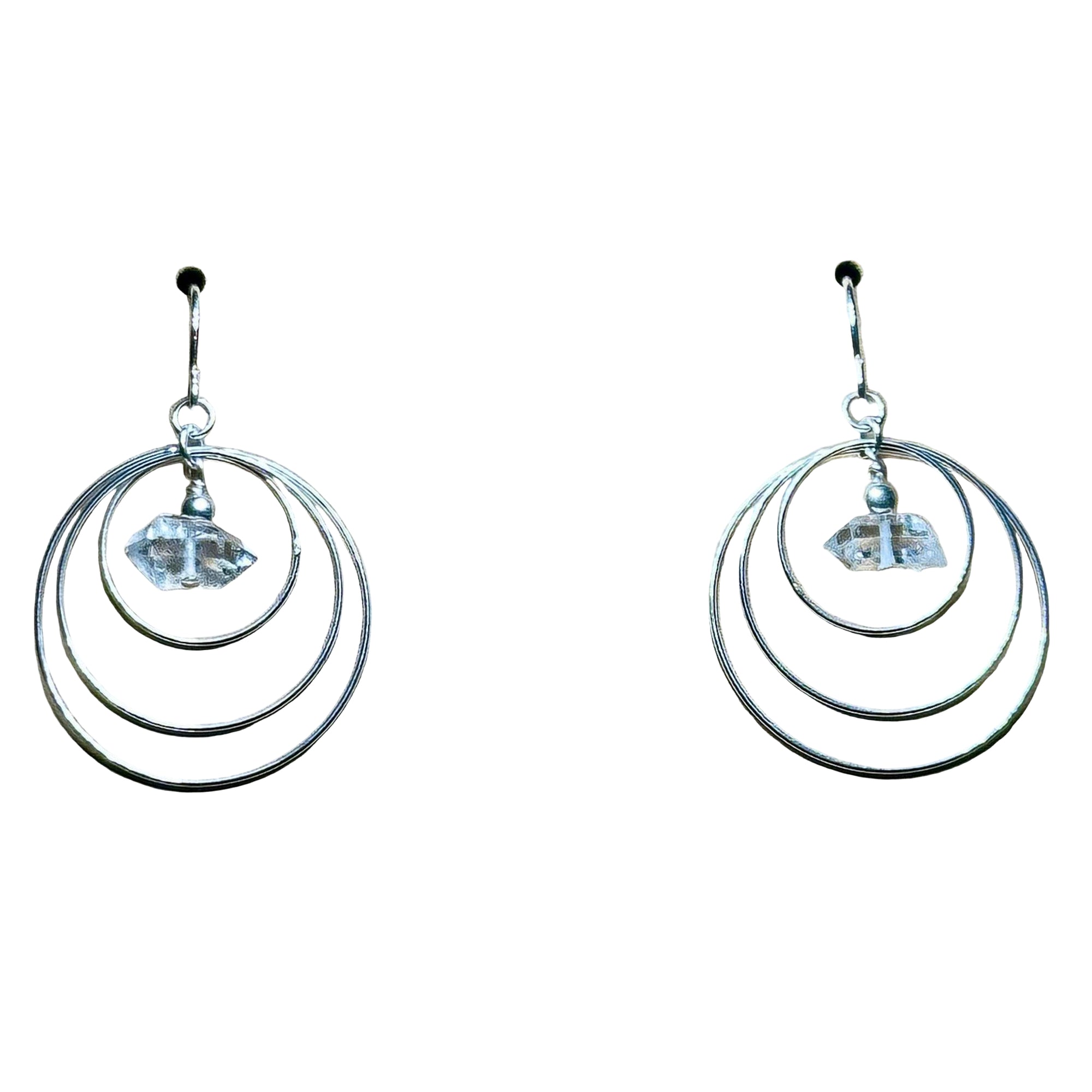 Herkimer Hoop Mobile Bertoni Earrings - Sterling Silver