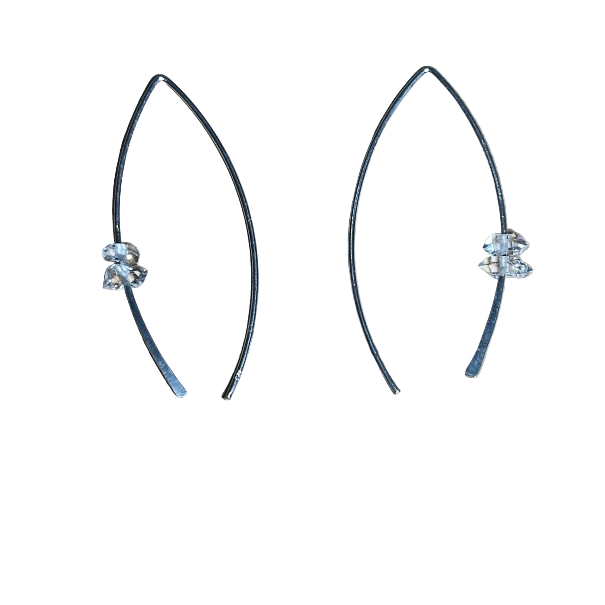 Herkimer Royal Crescent Bertoni Earrings - Sterling Silver