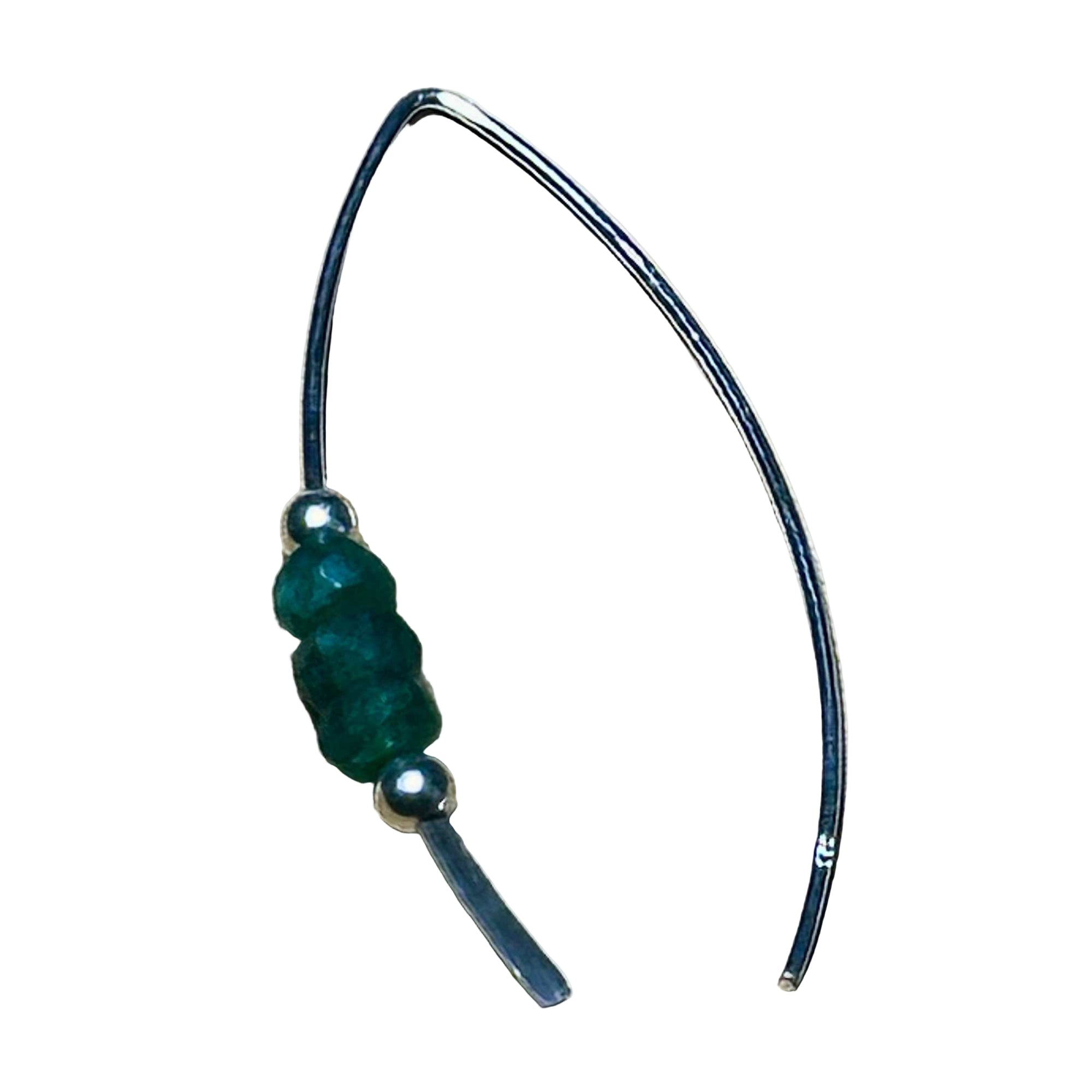 Emerald Crescent Bertoni Earrings - Sterling Silver