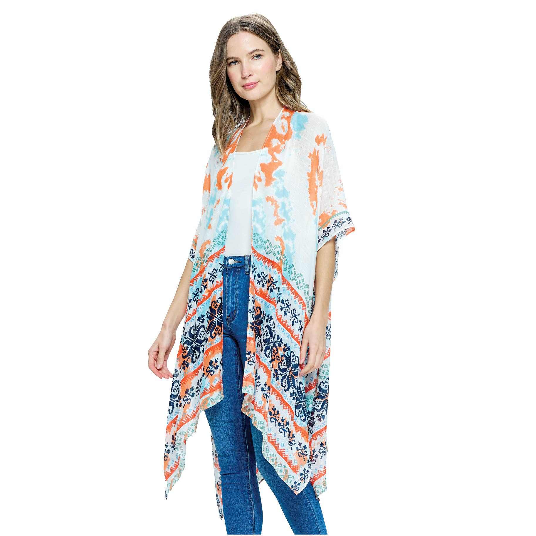 Bohemian Tie-Dye Kimono Cover Up