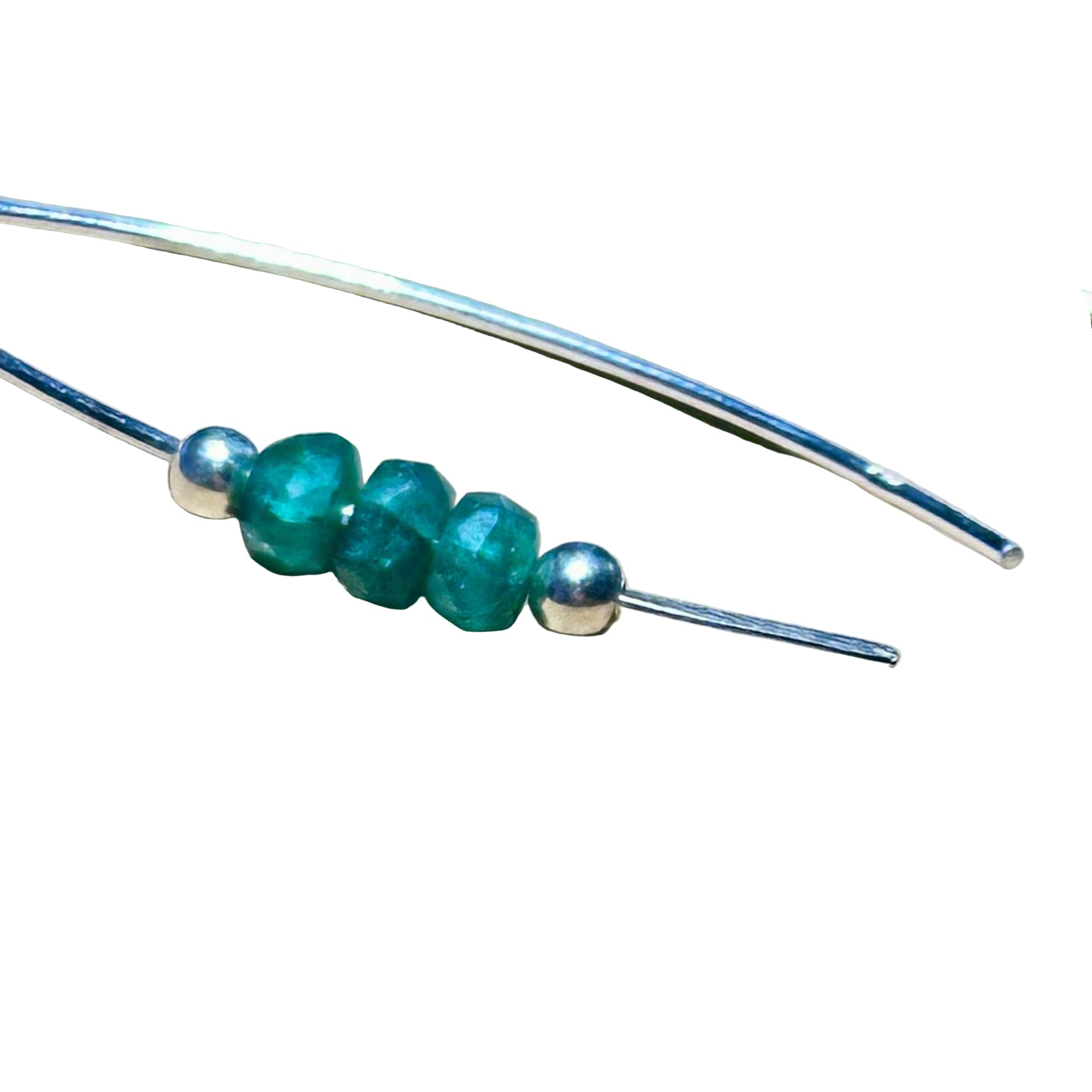 Emerald Crescent Bertoni Earrings - Sterling Silver