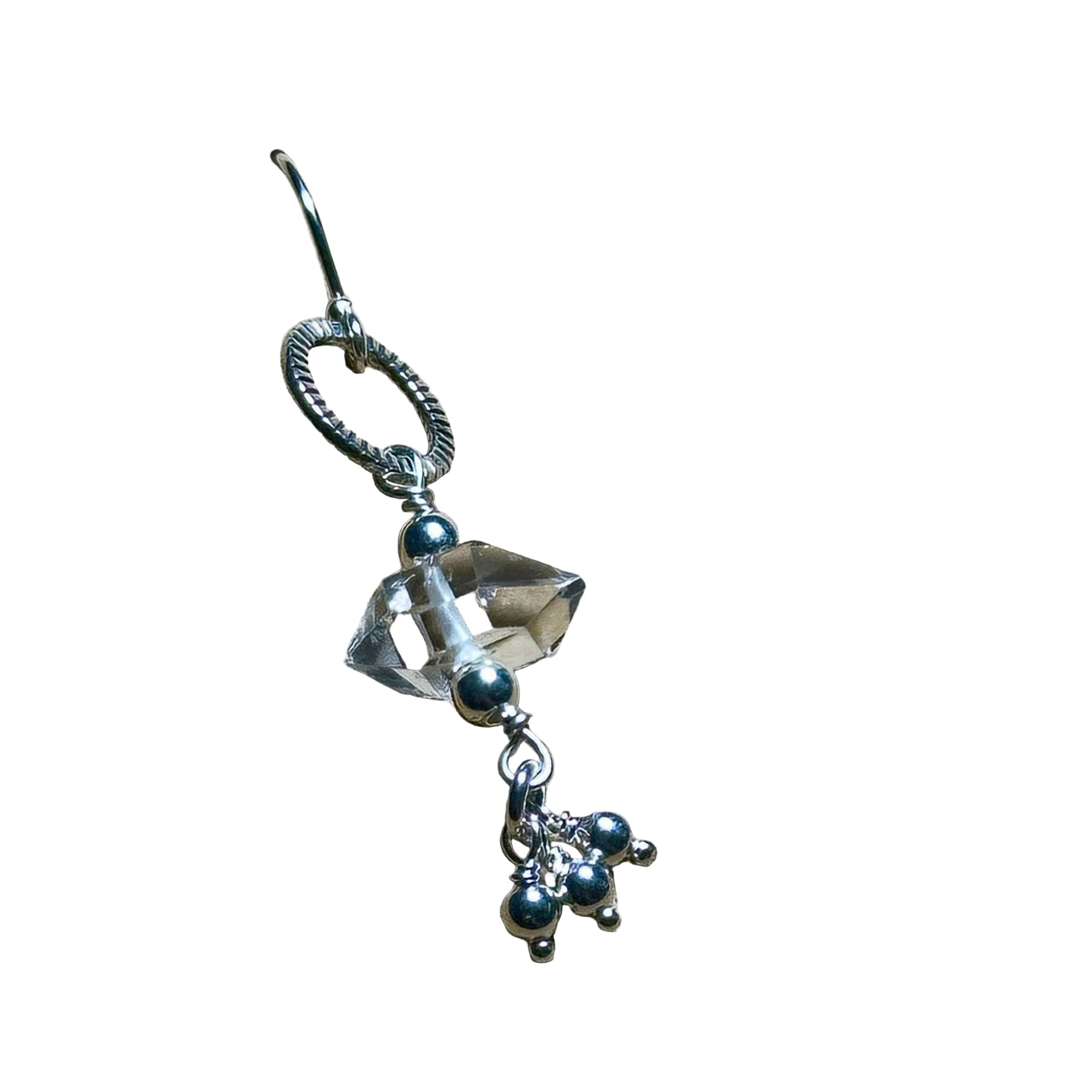 Herkimer Dangle Bertoni Earrings - Sterling Silver