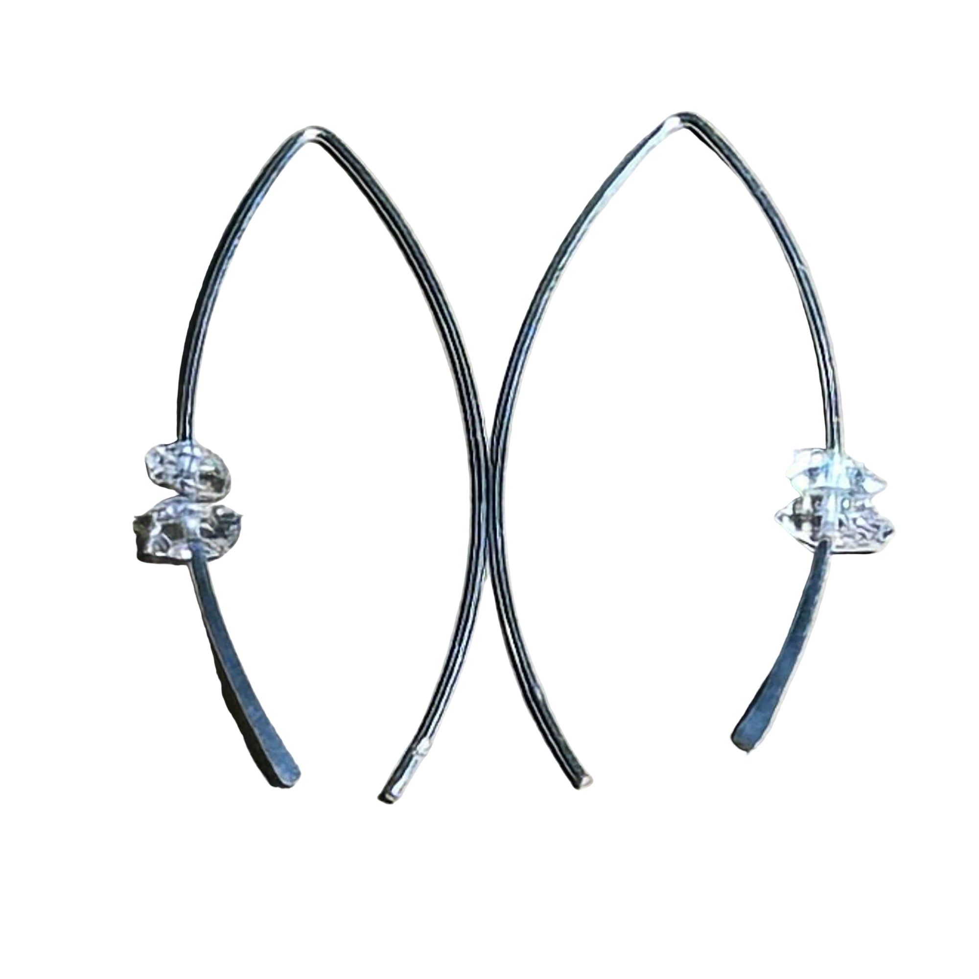 Herkimer Royal Crescent Bertoni Earrings - Sterling Silver