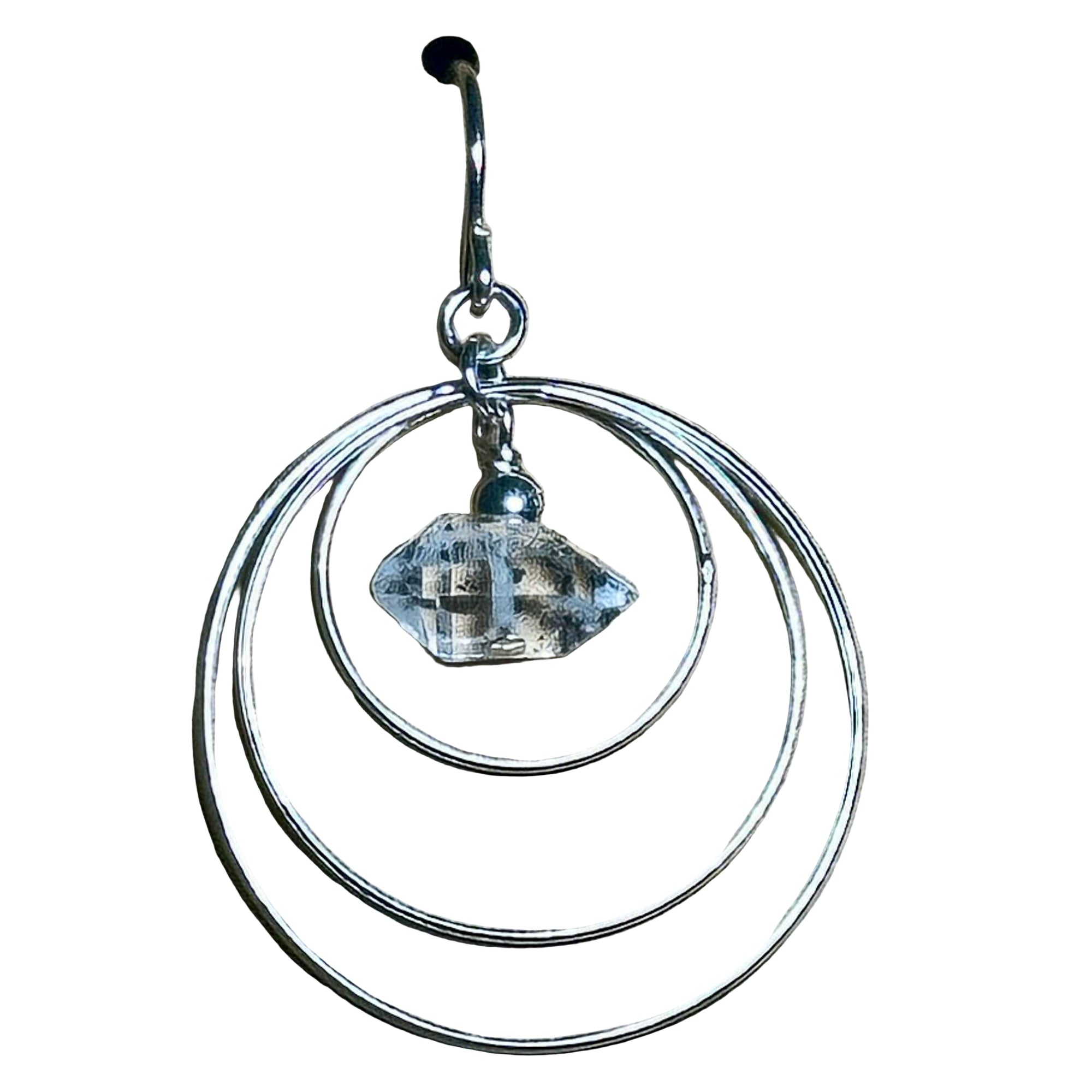 Herkimer Hoop Mobile Bertoni Earrings - Sterling Silver
