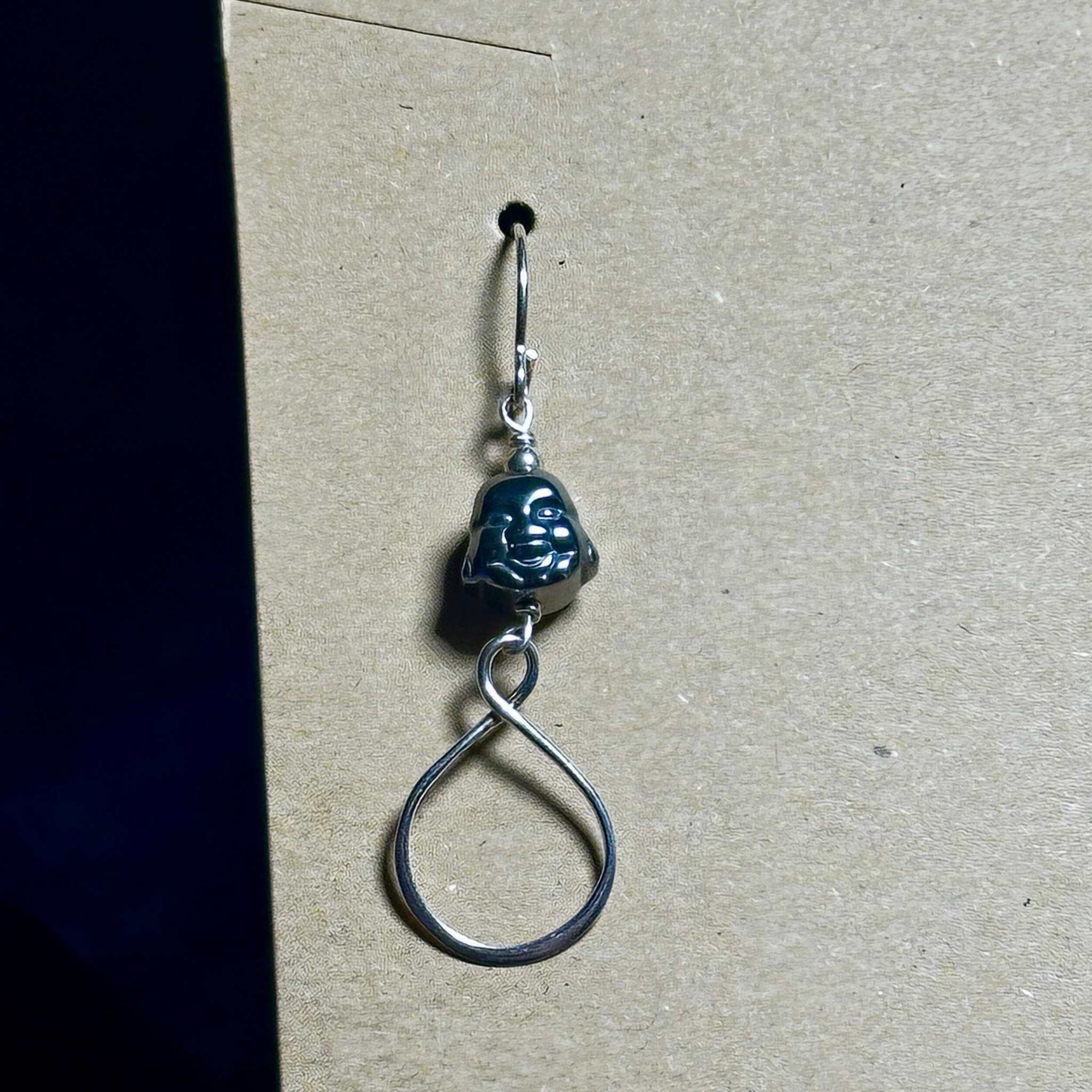 Infinity Buddha Hematite Bertoni Earrings - Sterling Silver