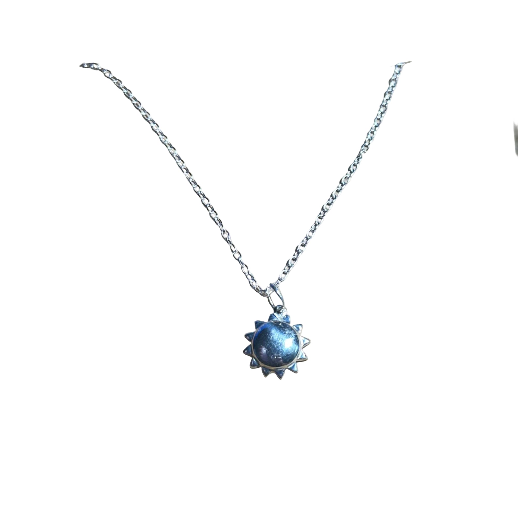 Bertoni Sterling Silver Sun Pendant Necklace – Transformation & Higher Consciousness Jewelry