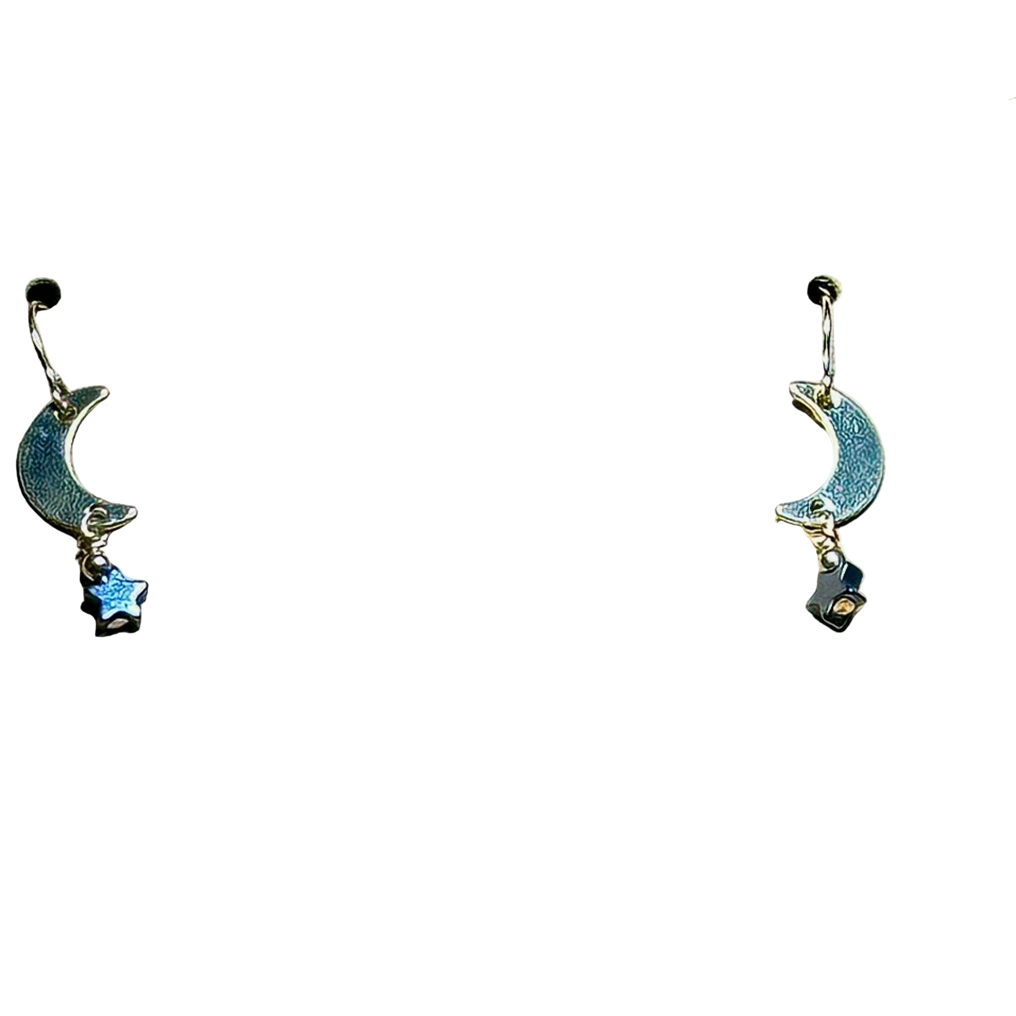 Moon Hematite Star Bertoni Earrings - Gold Filled Sterling Silver