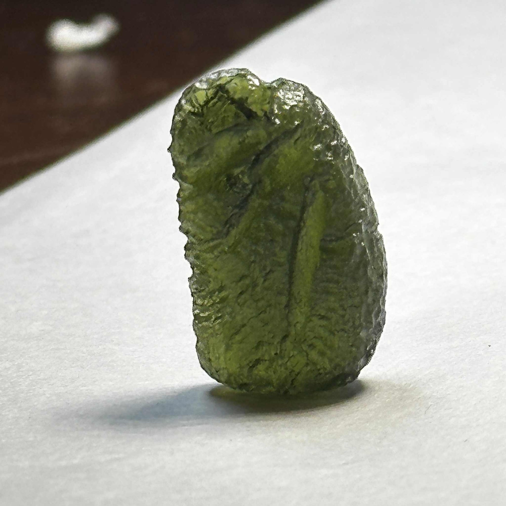 Moldavite 4.56 grams raw green tektite stone from Czech Republic with natural textured surface