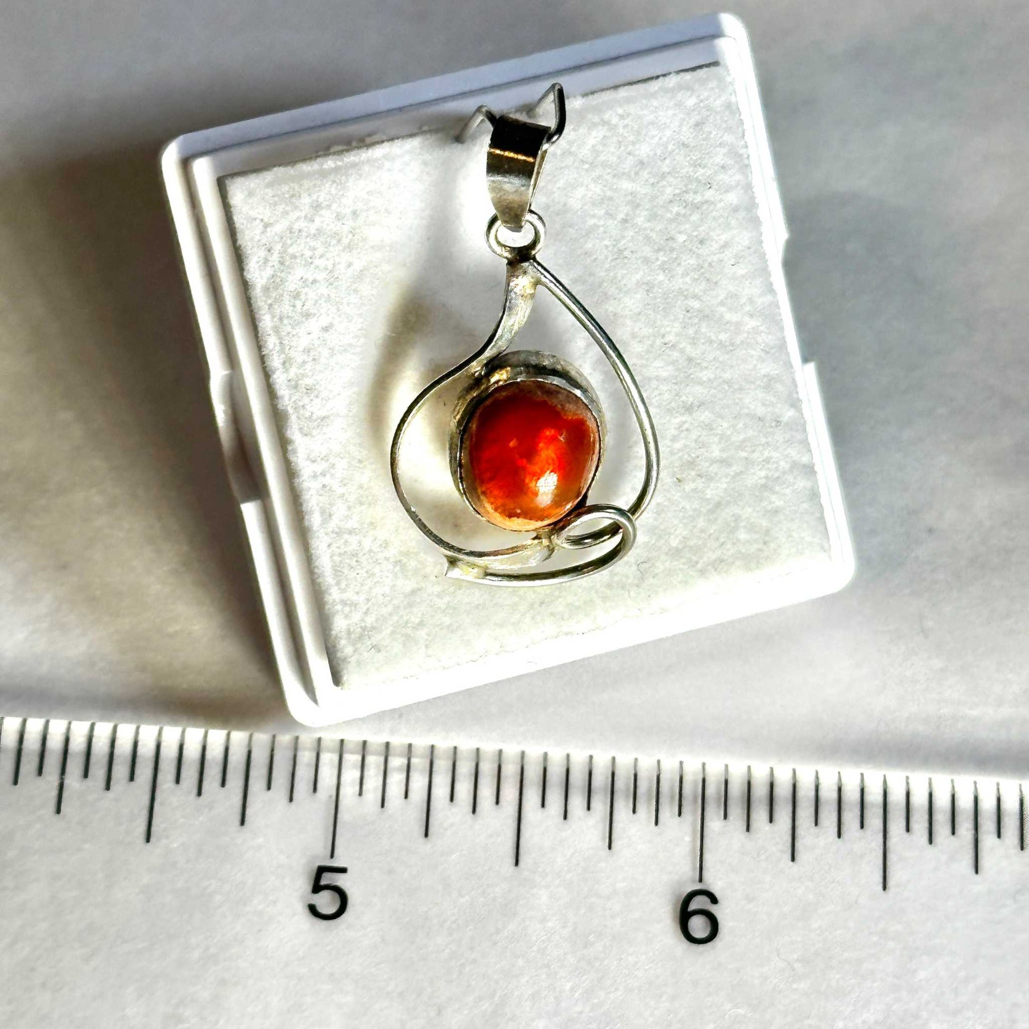 Aztec Sol Mexican Fire Opal Pendant