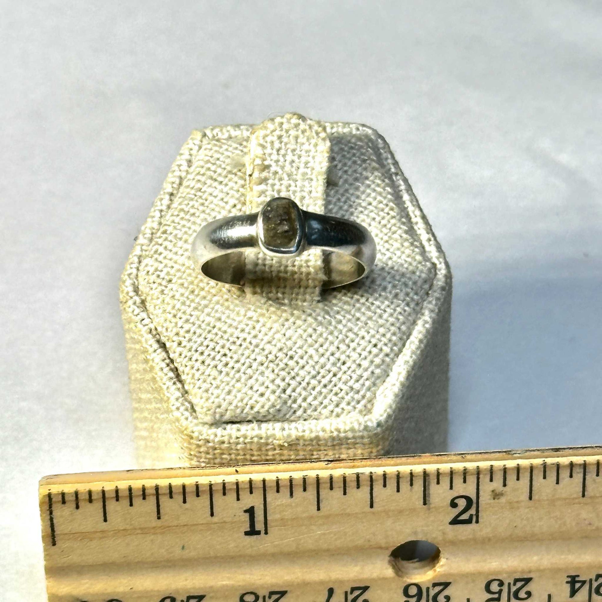 Raw Moldavite Ring Size 9 "Starlit Ascension"