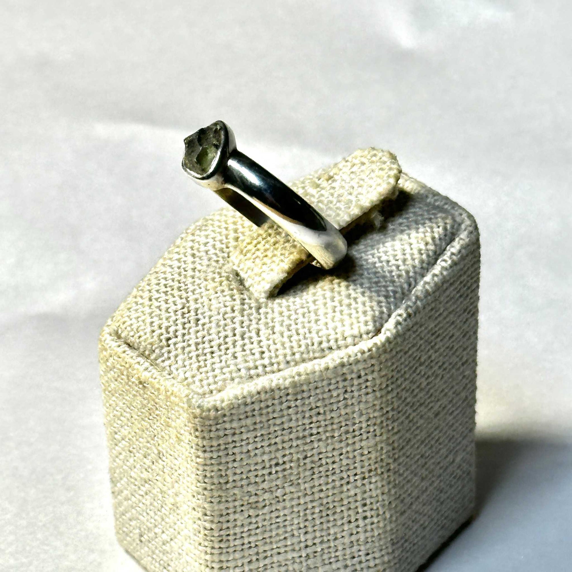 Raw Moldavite Ring Size 10 “Astral Origin”