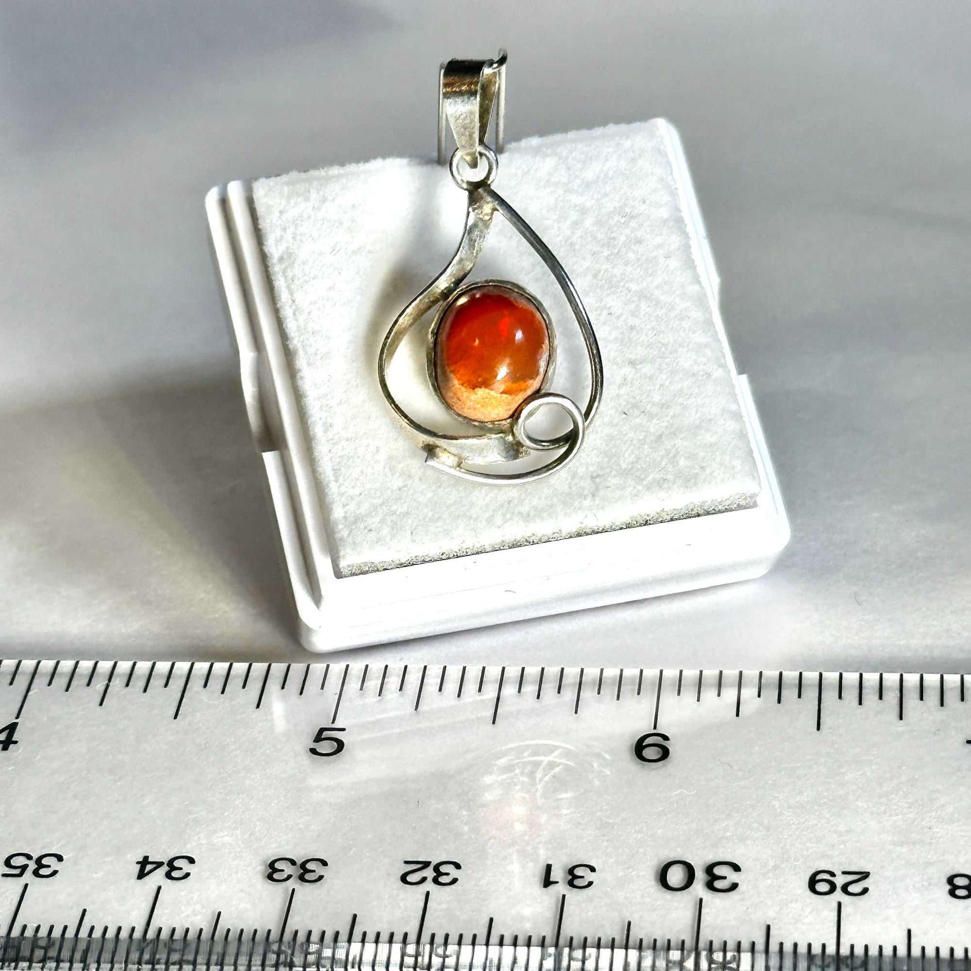 Aztec Sol Mexican Fire Opal Pendant