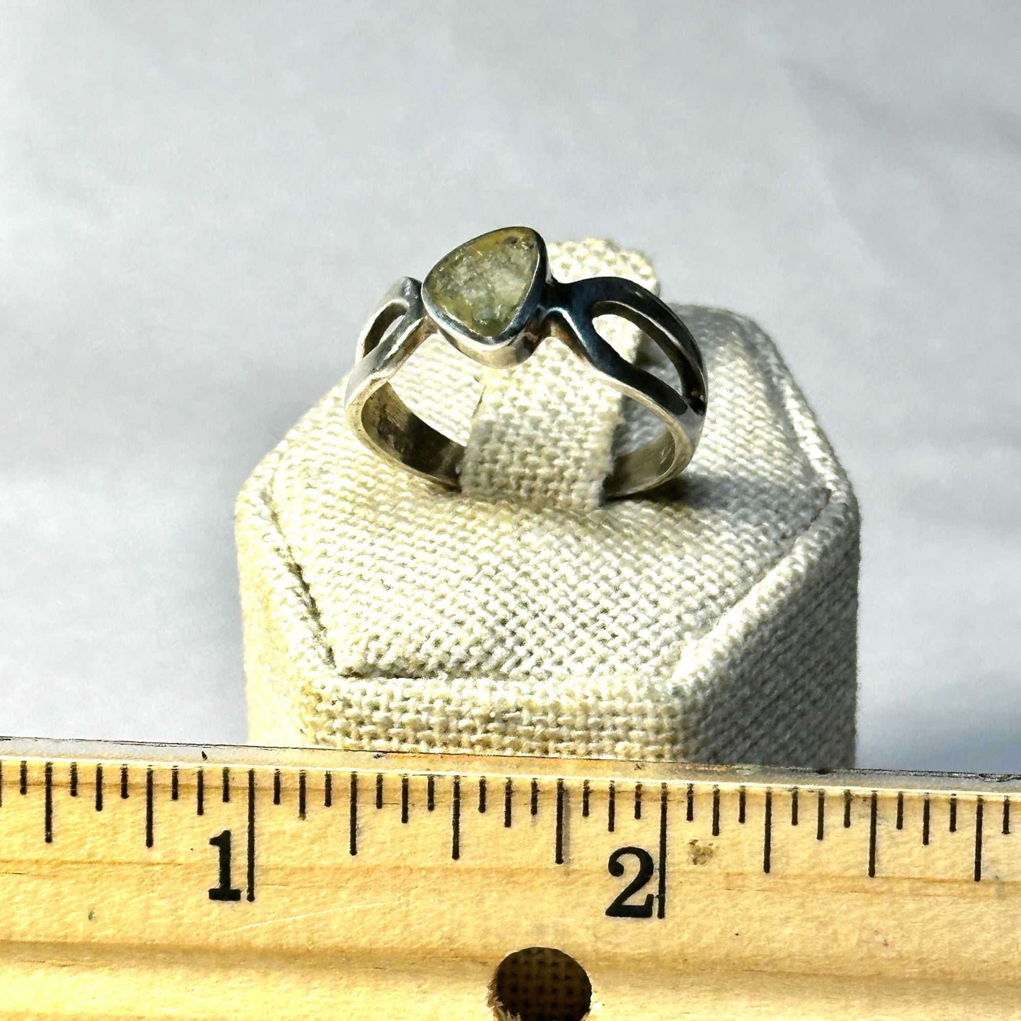 Raw Moldavite Ring Size 10 "Embracing Transformation"