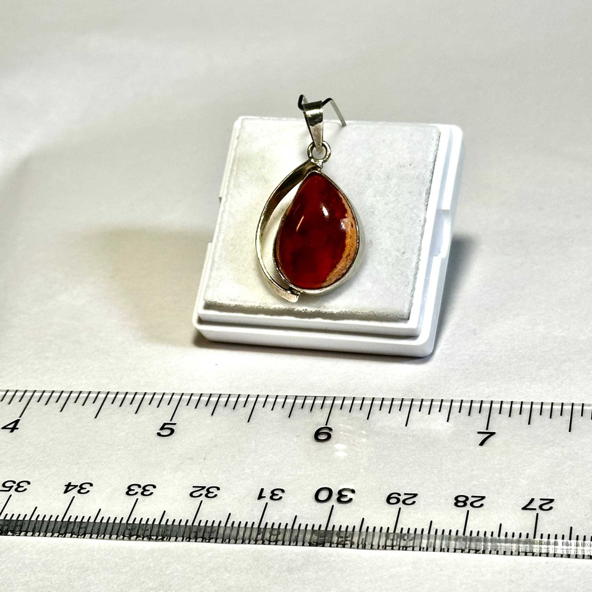 Aztec Sol Mexican Fire Opal Pendant