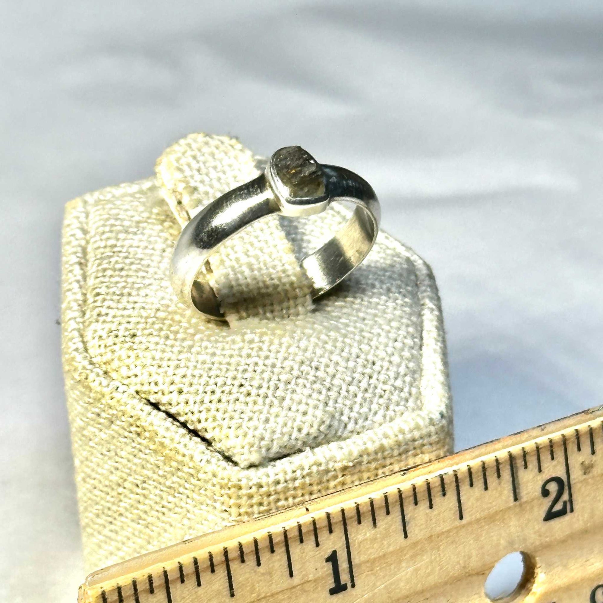 Raw Moldavite Ring Size 9 "Starlit Ascension"