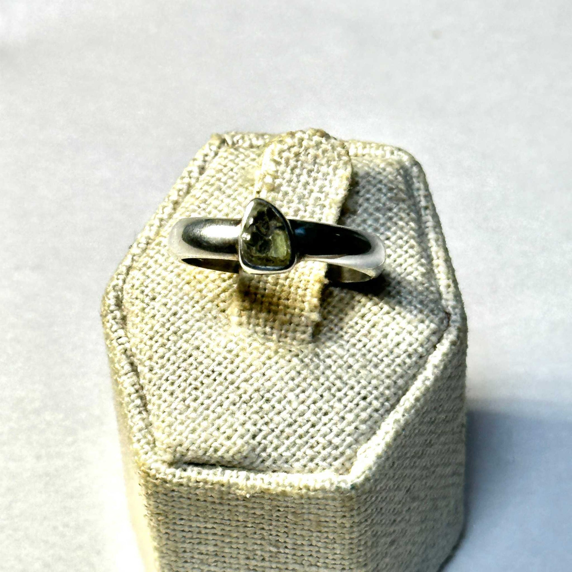 Raw Moldavite Ring Size 10 “Astral Origin”