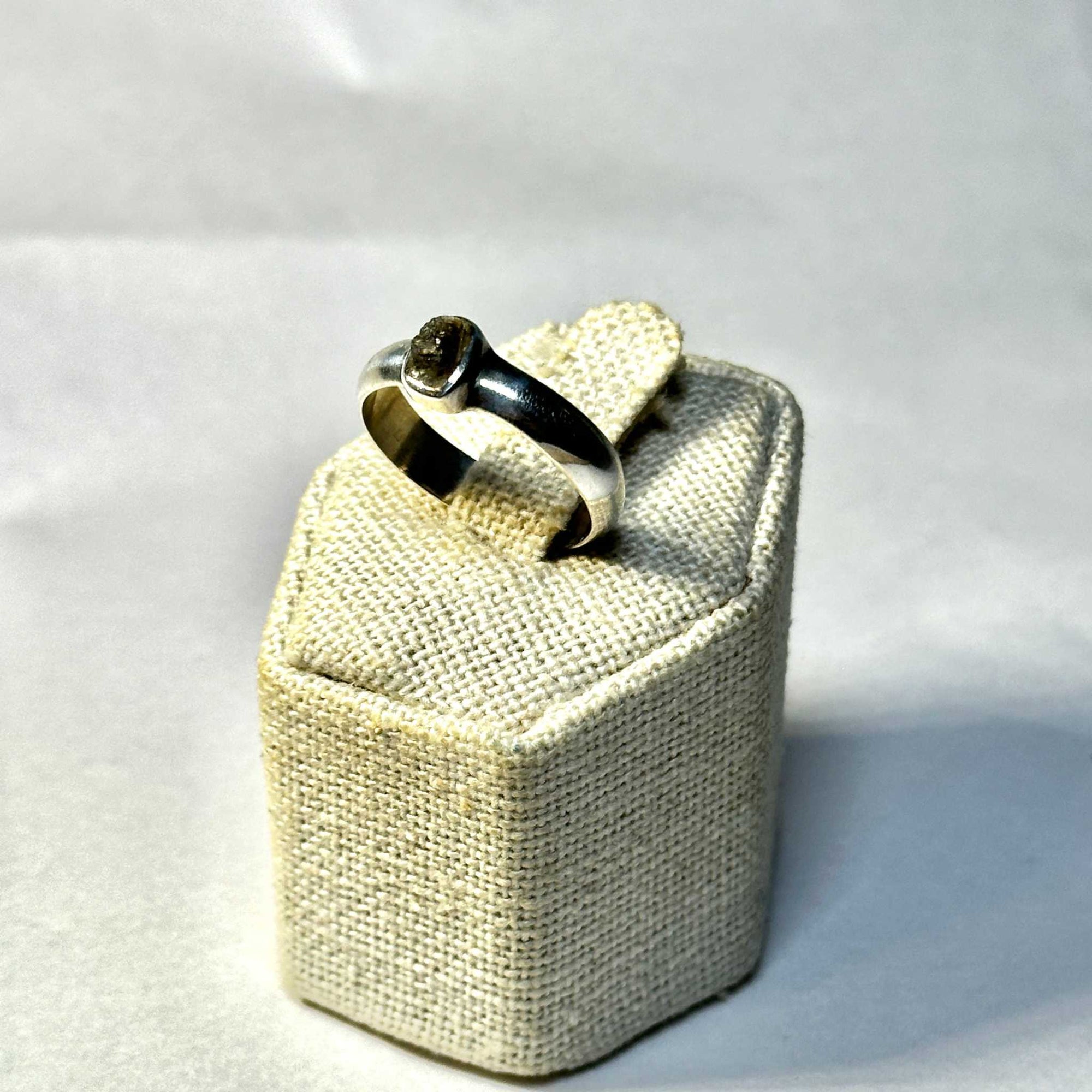 Raw Moldavite Ring Size 9 "Starlit Ascension"
