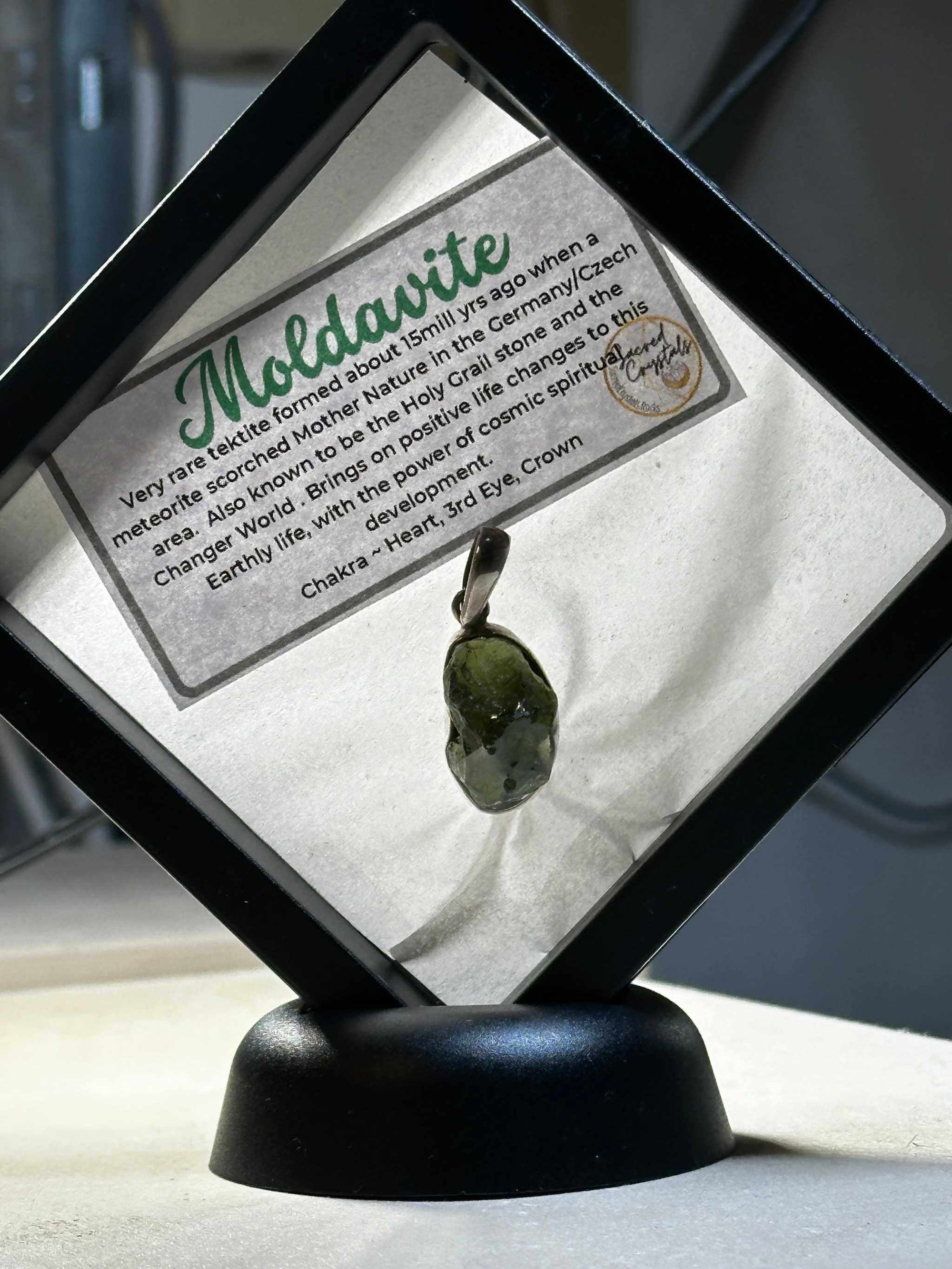 Moldavite Pendant 925 Sterling Silver