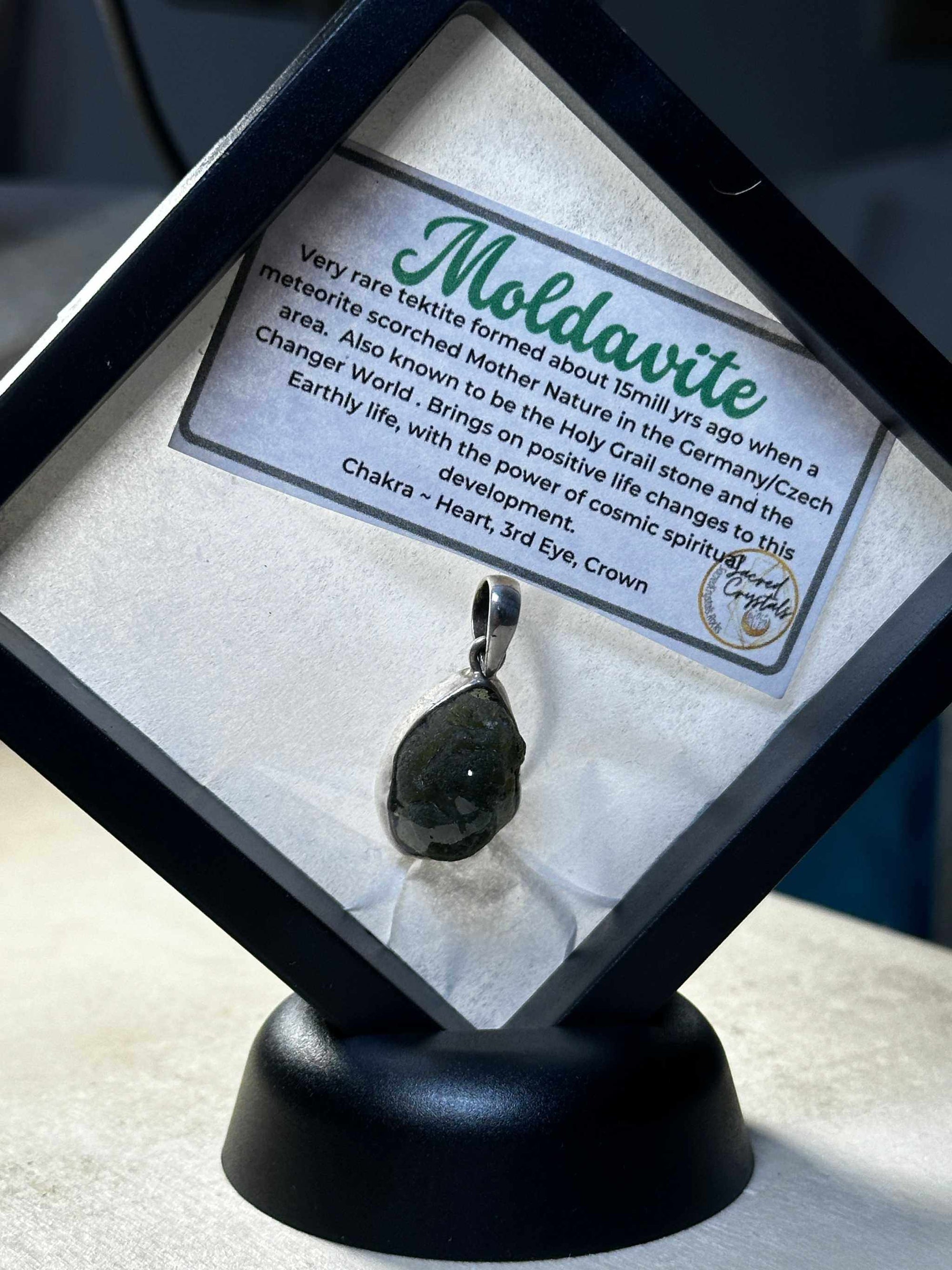 Moldavite Pendant 925 Sterling Silver