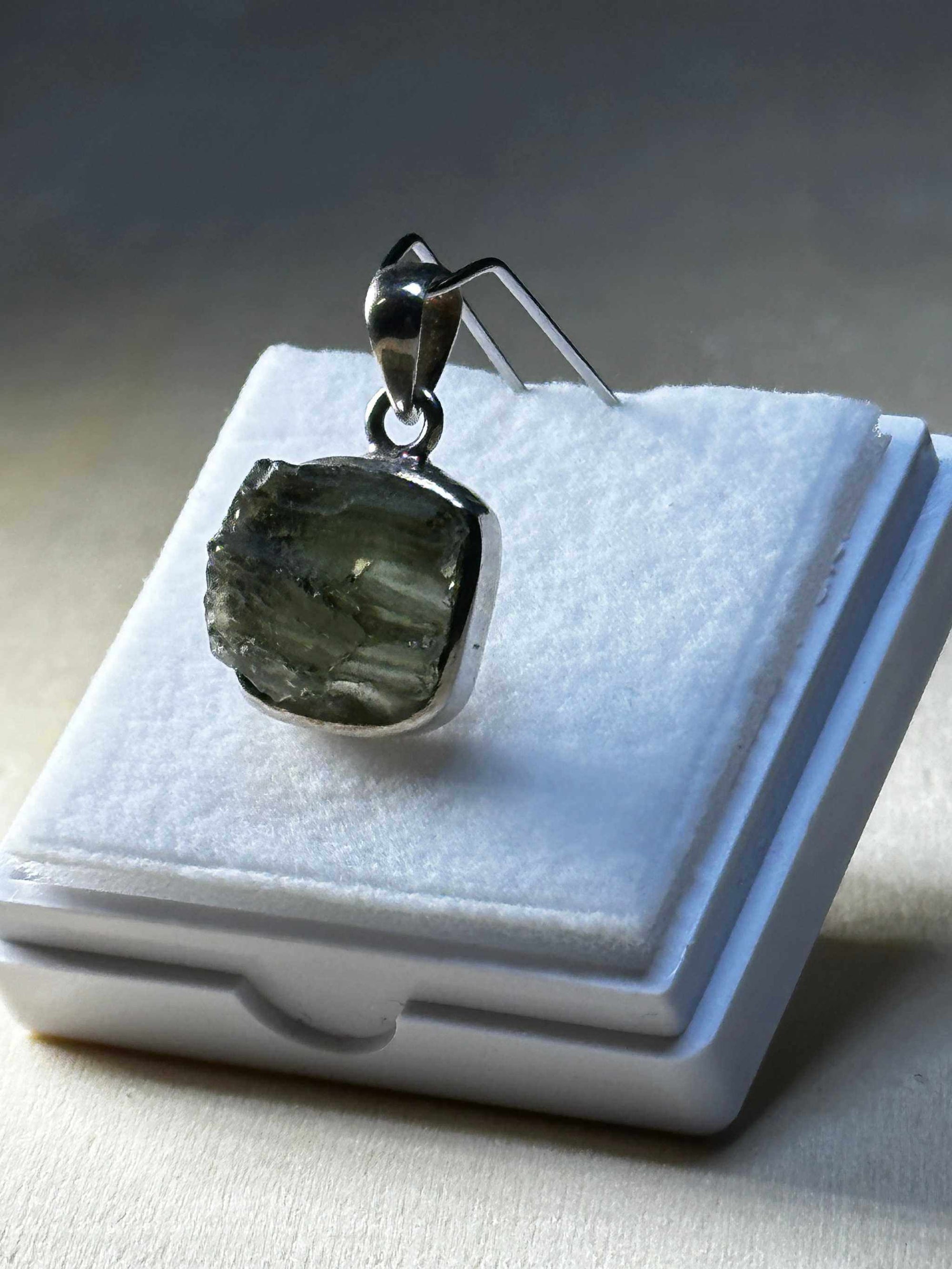 Moldavite Pendant 925 Sterling Silver