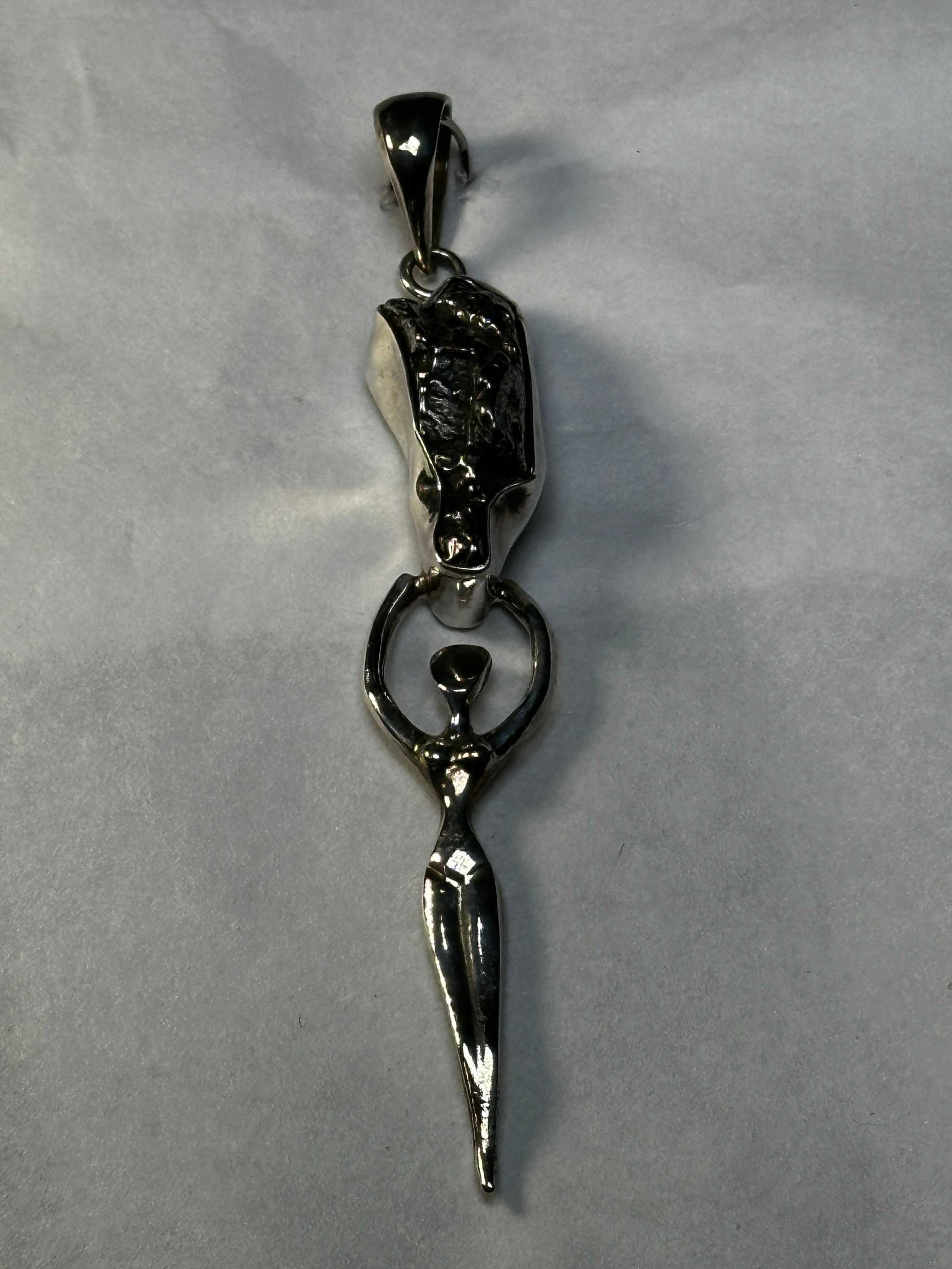 Goddess with Meteorite 925 Silver Pendant