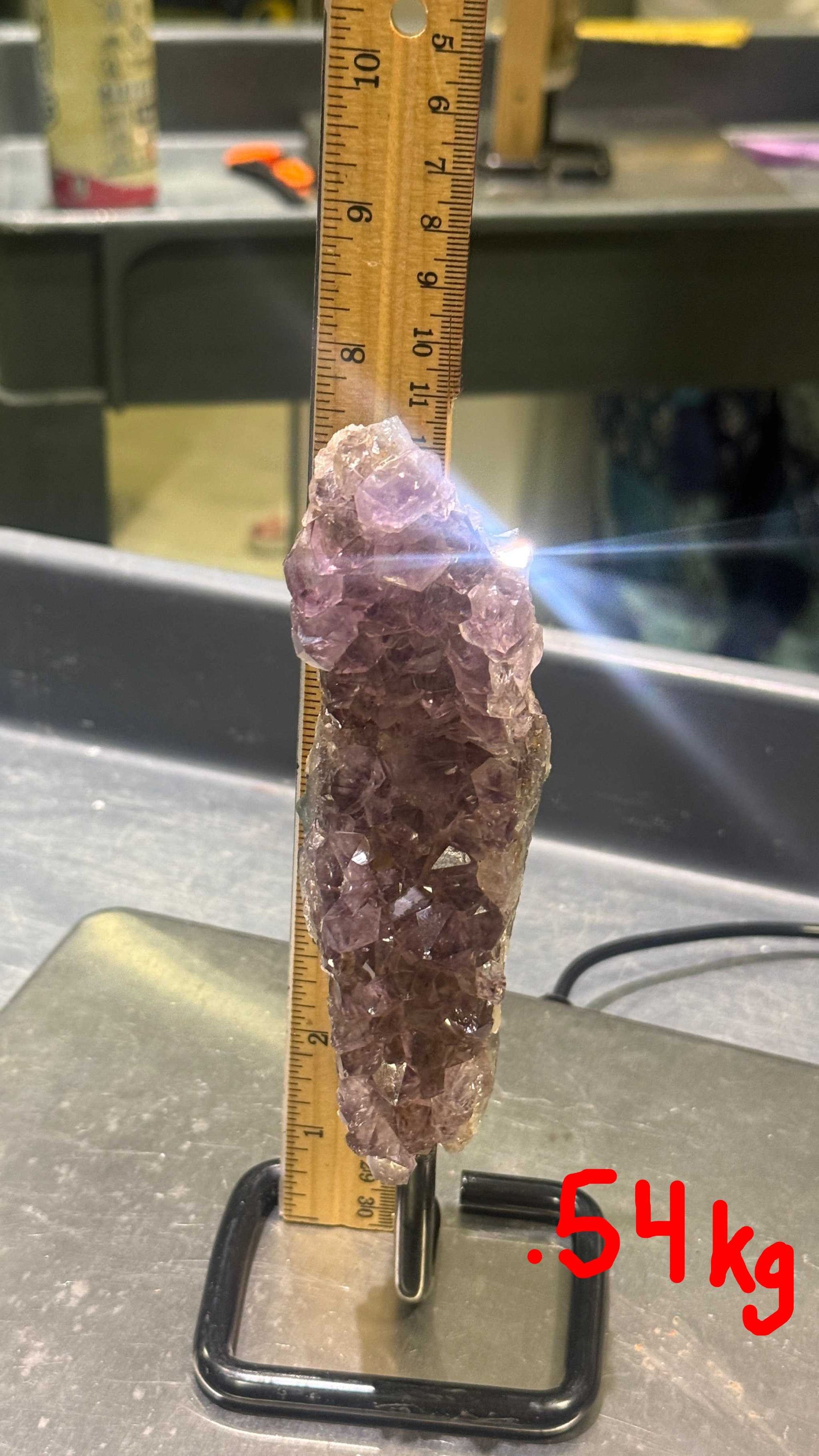 Unique Amethyst Specimen on Metal Stand (<1kg)