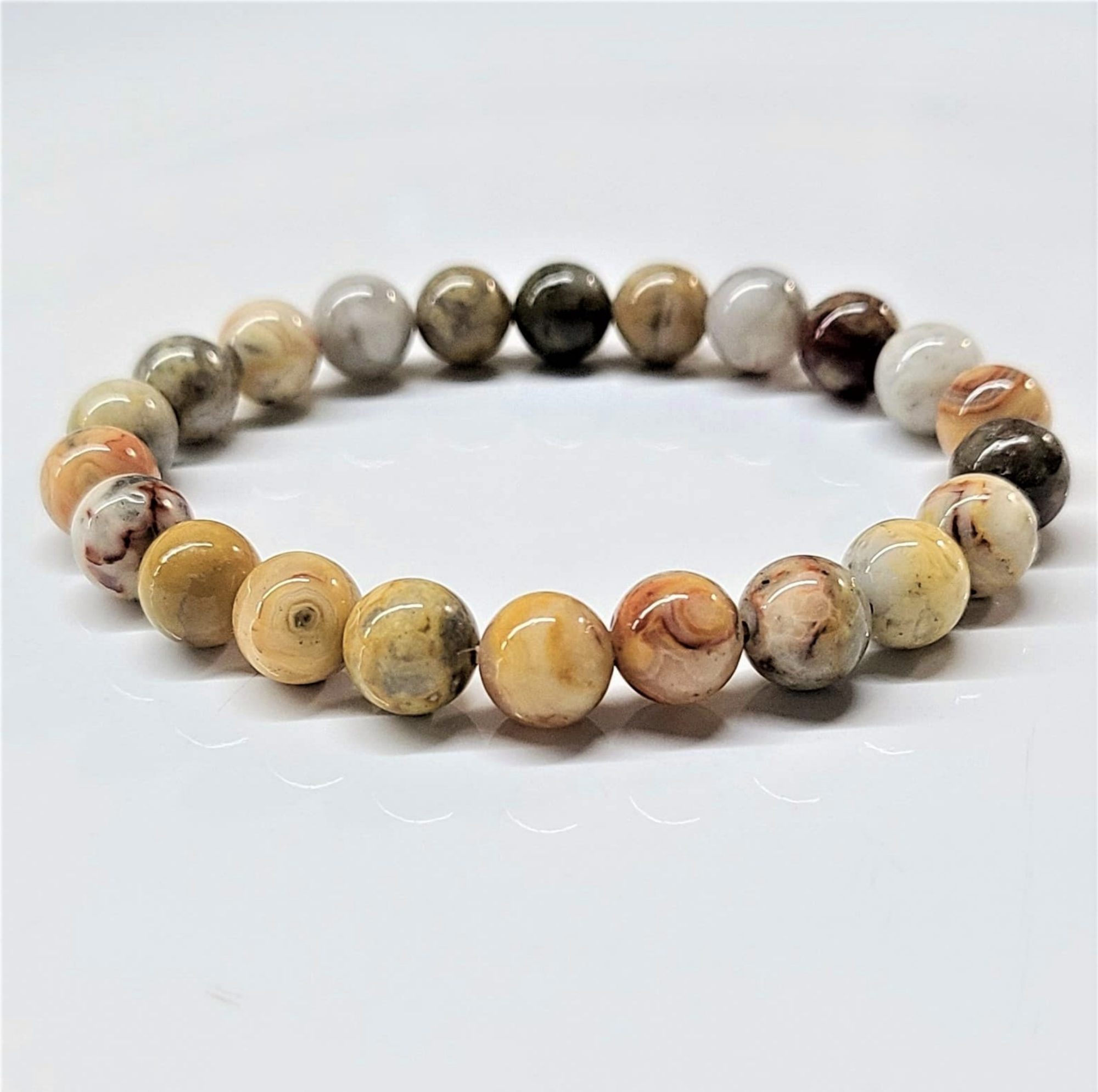 Crazy Lace Agate Stackable Bracelet