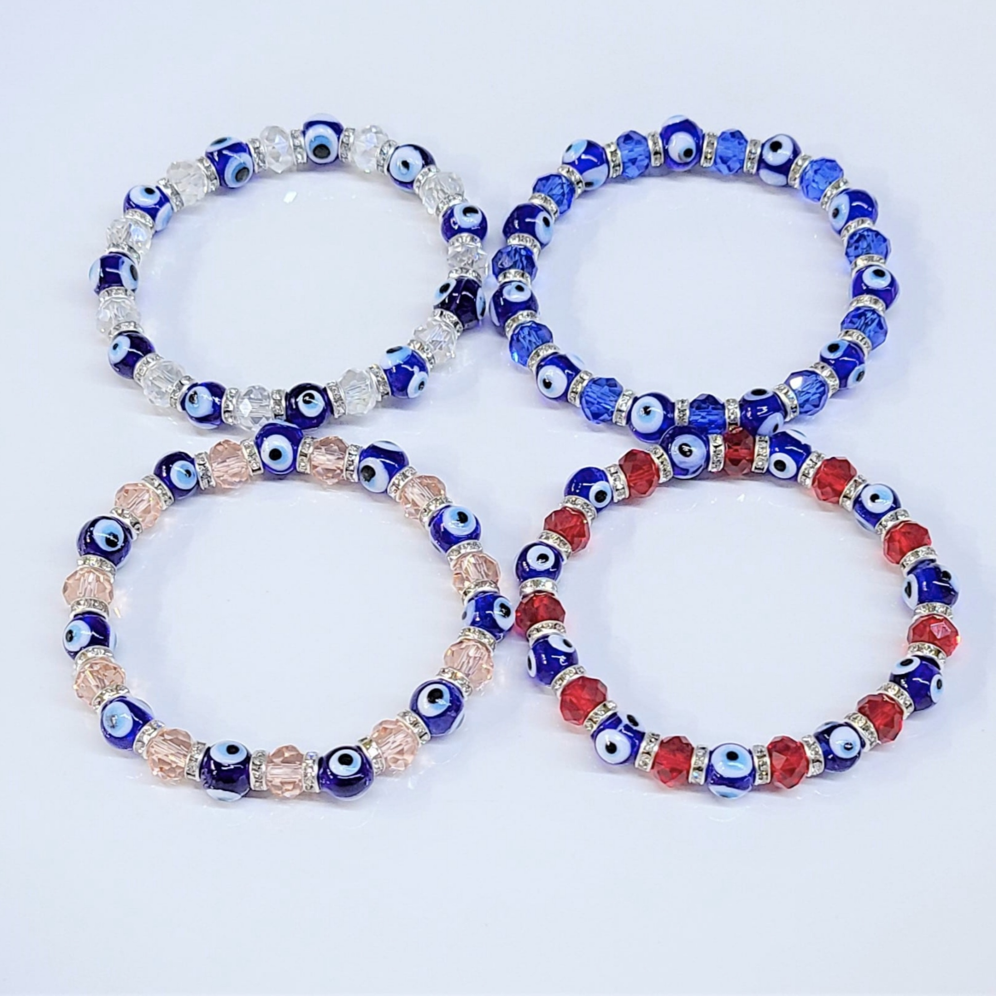 Evil Eye Red Bead Stackable Bracelet