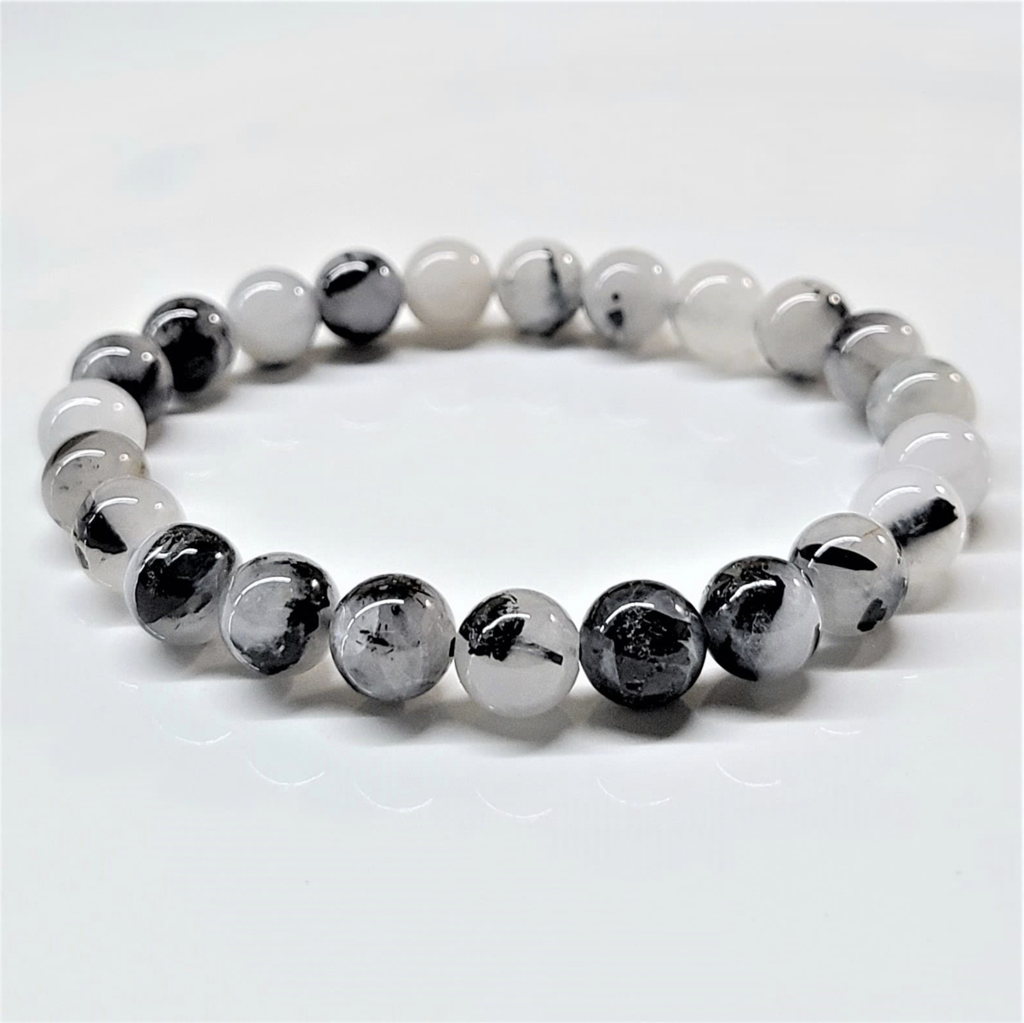 Tourmaline in Quartz Stackable Bracelet