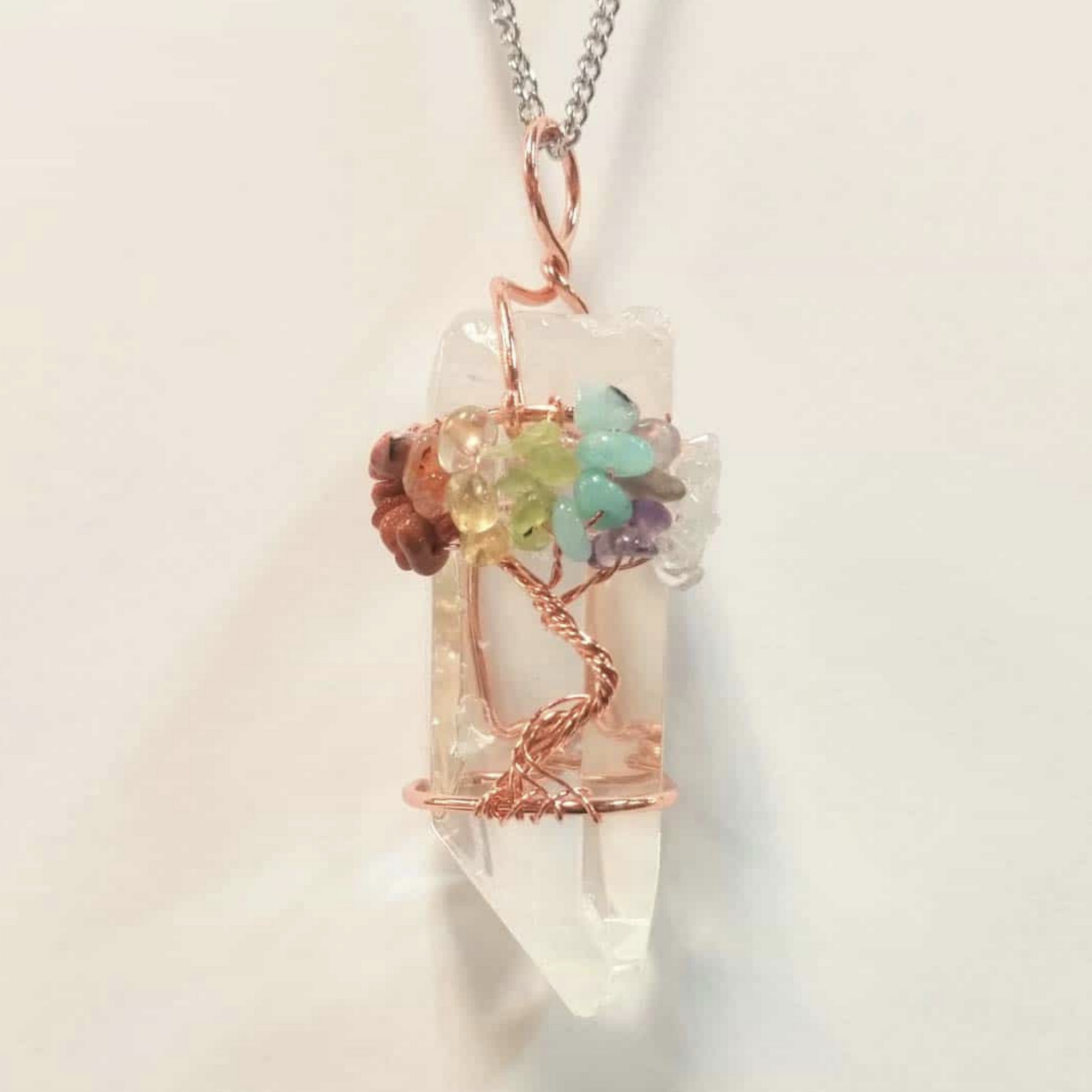 Quartz Tree of Life Copper Chakra Necklace