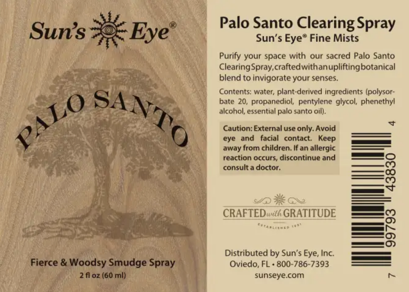 Palo Santo Clearing Spray 8 oz