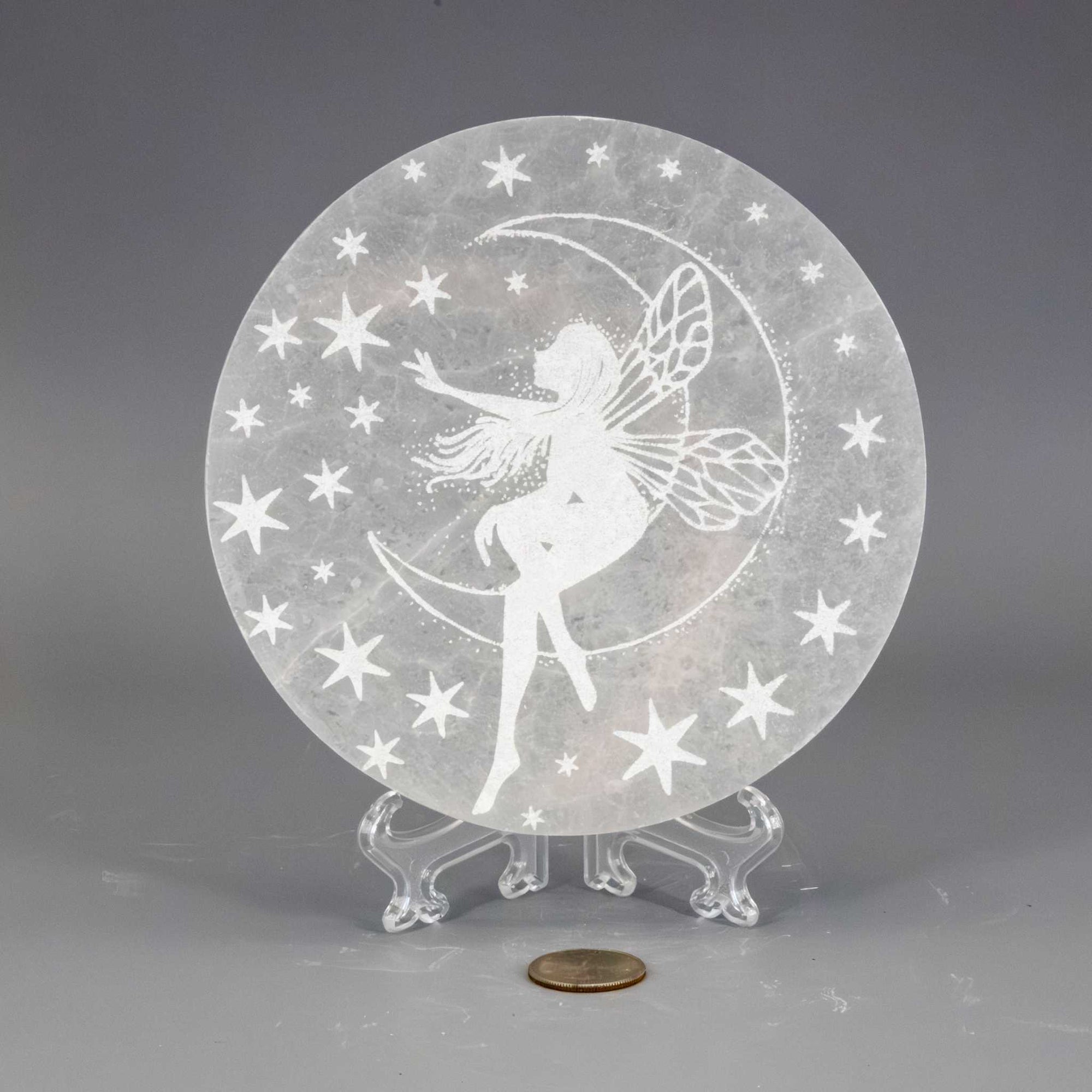 Selenite 5.5" Jumbo "Forest Fairy" Charging Plate