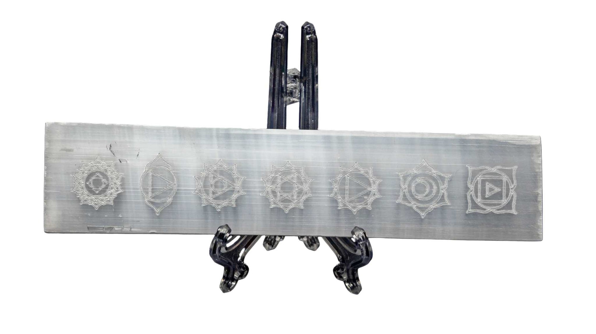 Selenite 7 Chakra Symbol Charging Plate
