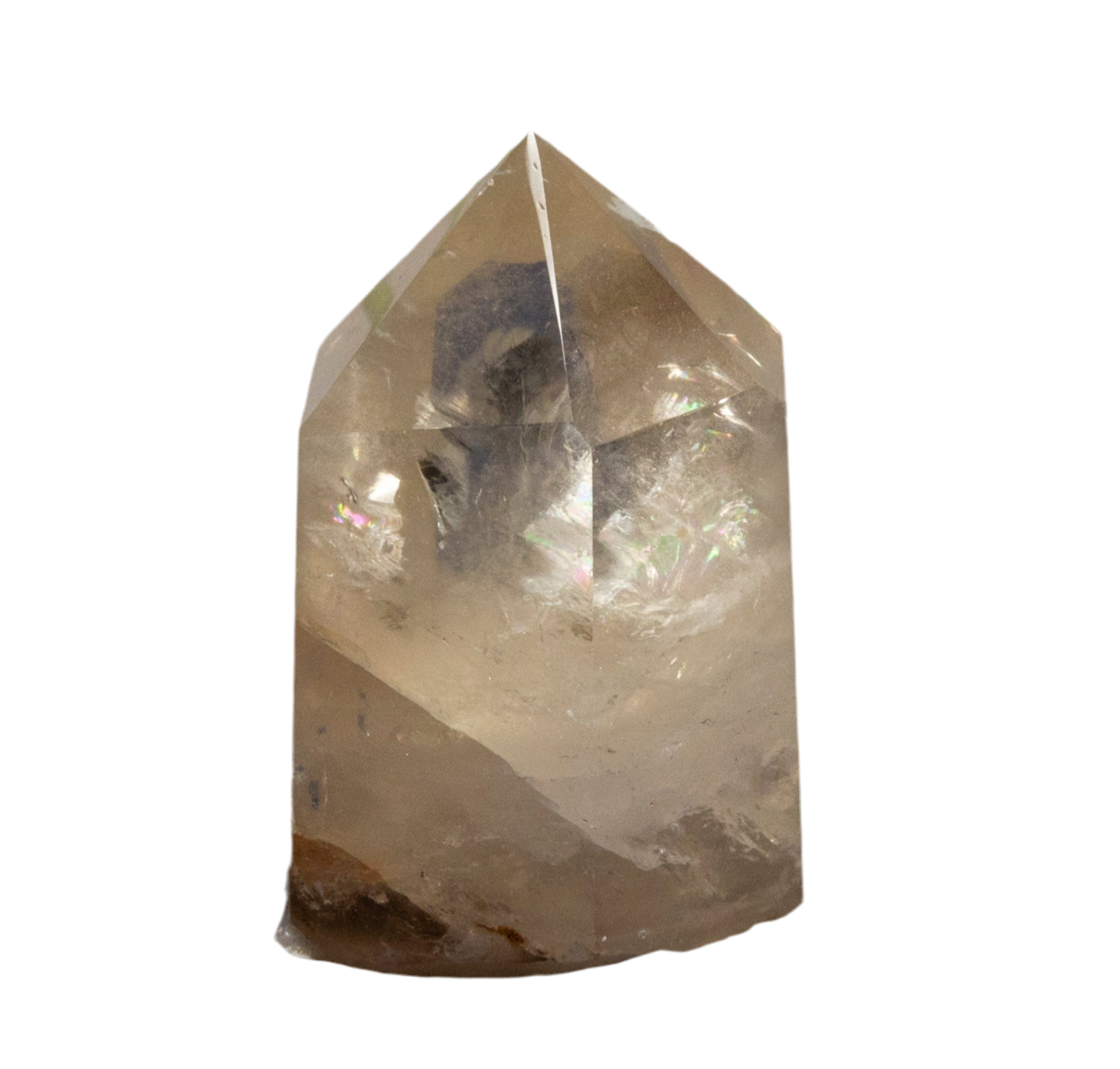 Smoky Quartz Self Healed Tower with Phantoms and Rainbows