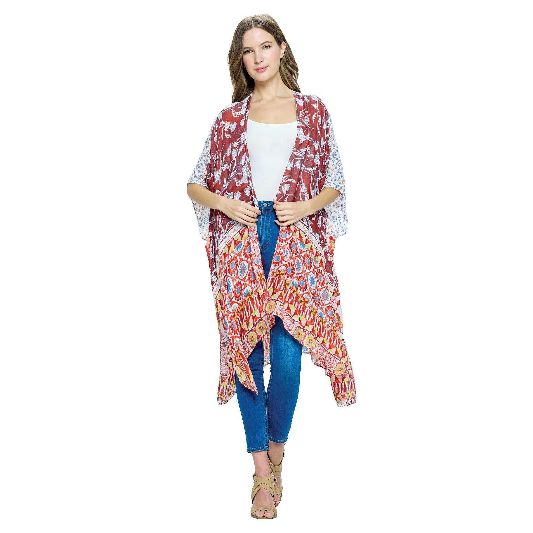 Bohemian Floral Kimono Cover Up